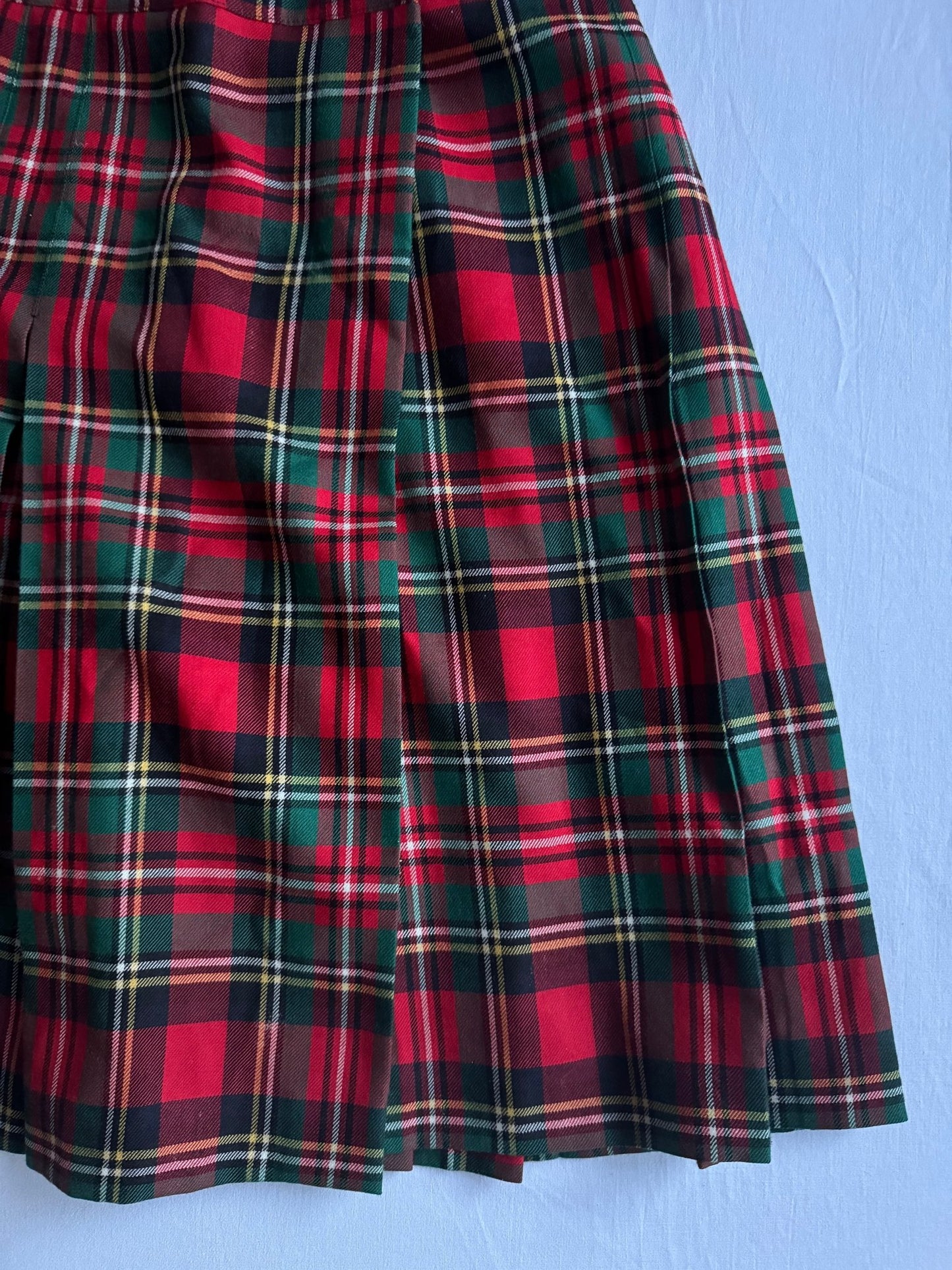 🧍‍♀️ Fustă Vintage Tartan Plisată din Lână Virgină – Mărime S Femei - anbracaminte