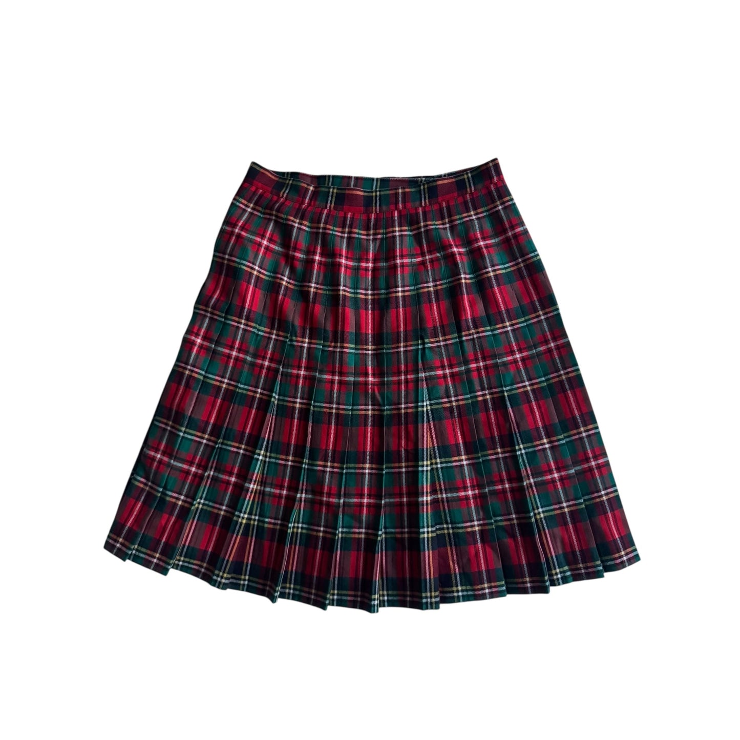 🧍‍♀️ Fustă Vintage Tartan Plisată din Lână Virgină – Mărime S Femei - anbracaminte
