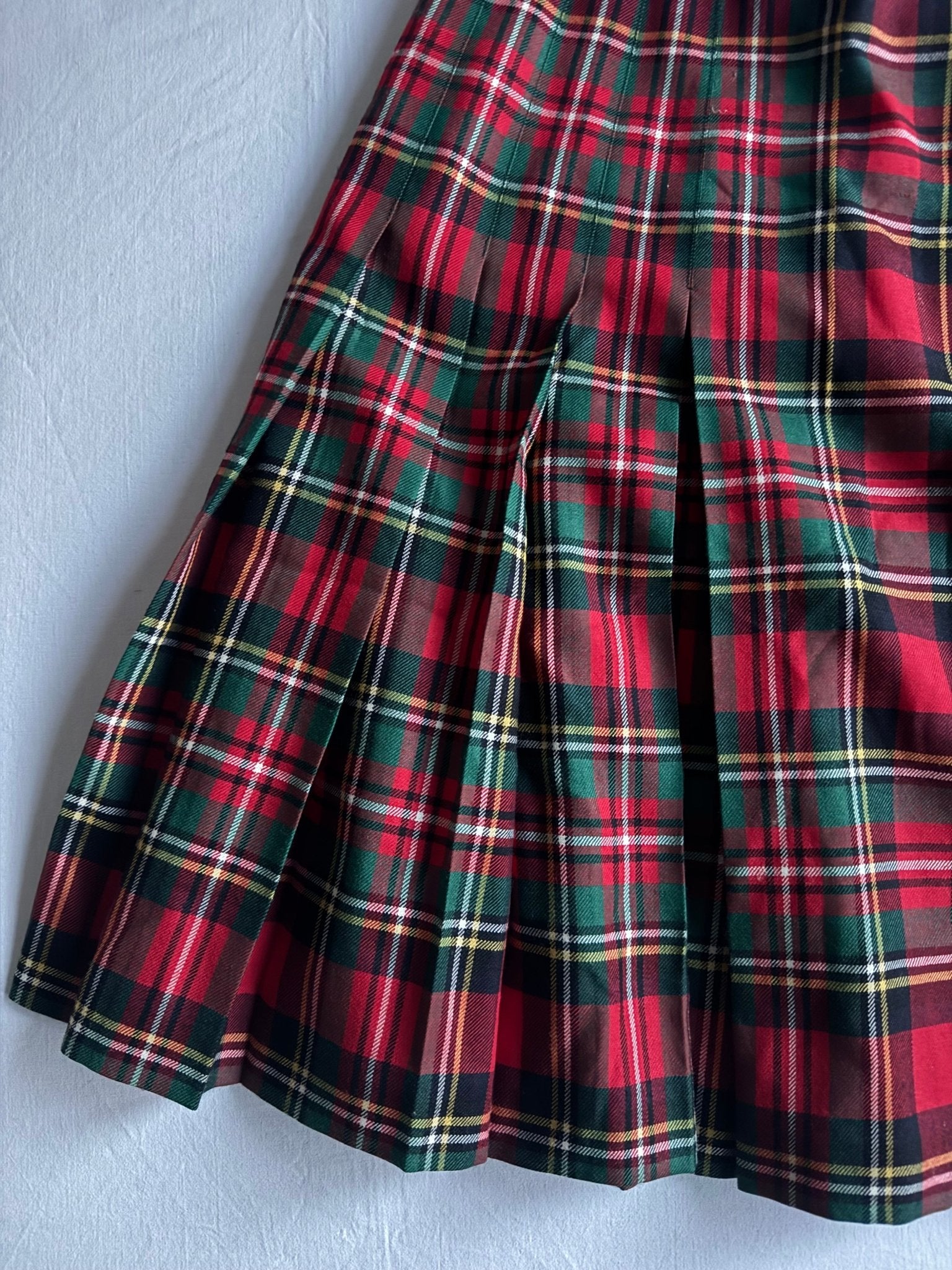 🧍‍♀️ Fustă Vintage Tartan Plisată din Lână Virgină – Mărime S Femei - anbracaminte
