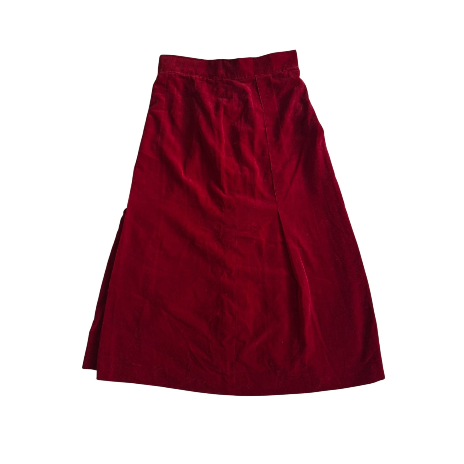 🍷 Fustă Vintage Tip A - Line din Catifea Burgundy – aprox. S - anbracaminte