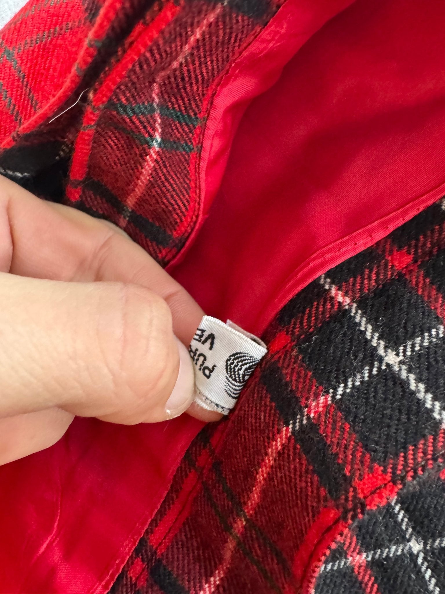 🍒 Fustă Vintage Tip A - Line din Lână Virgină cu Model Tartan – aprox. M - anbracaminte