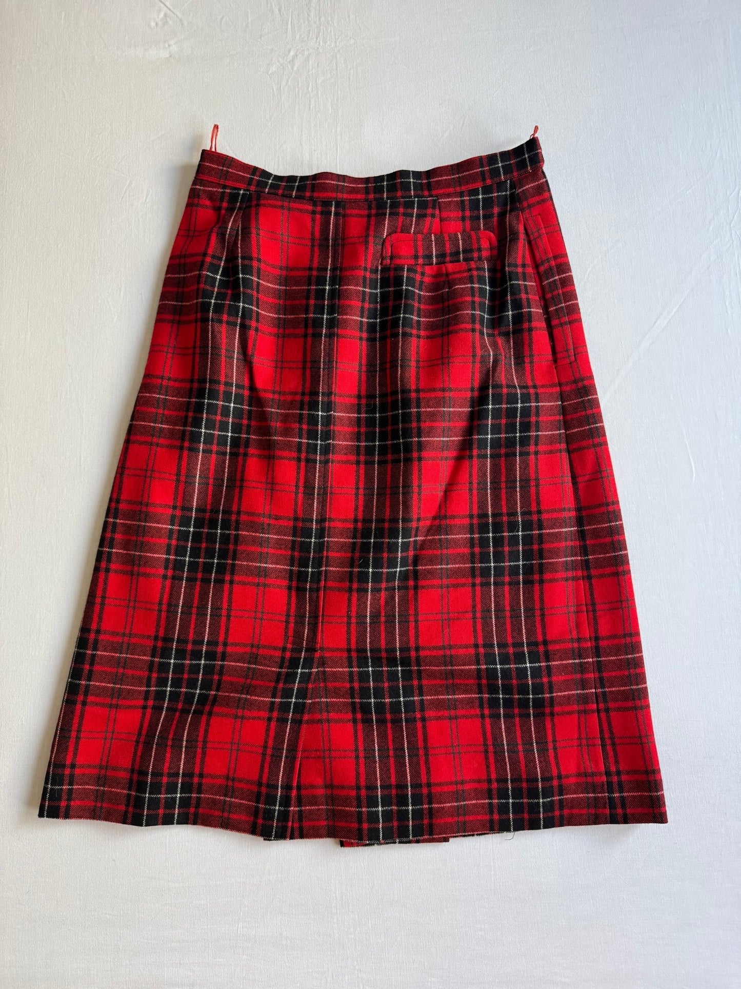 🍒 Fustă Vintage Tip A - Line din Lână Virgină cu Model Tartan – aprox. M - anbracaminte