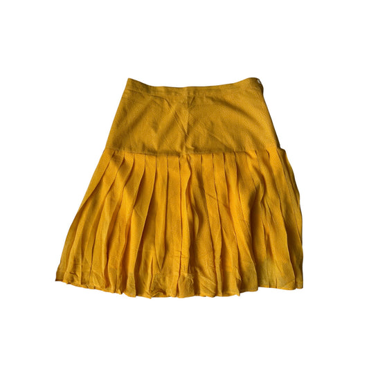 🍋 Fustă Vintage Yellow din Mătase cu Geometric Pattern – IT 44 (S/M Damă) – Made in Italy - anbracaminte