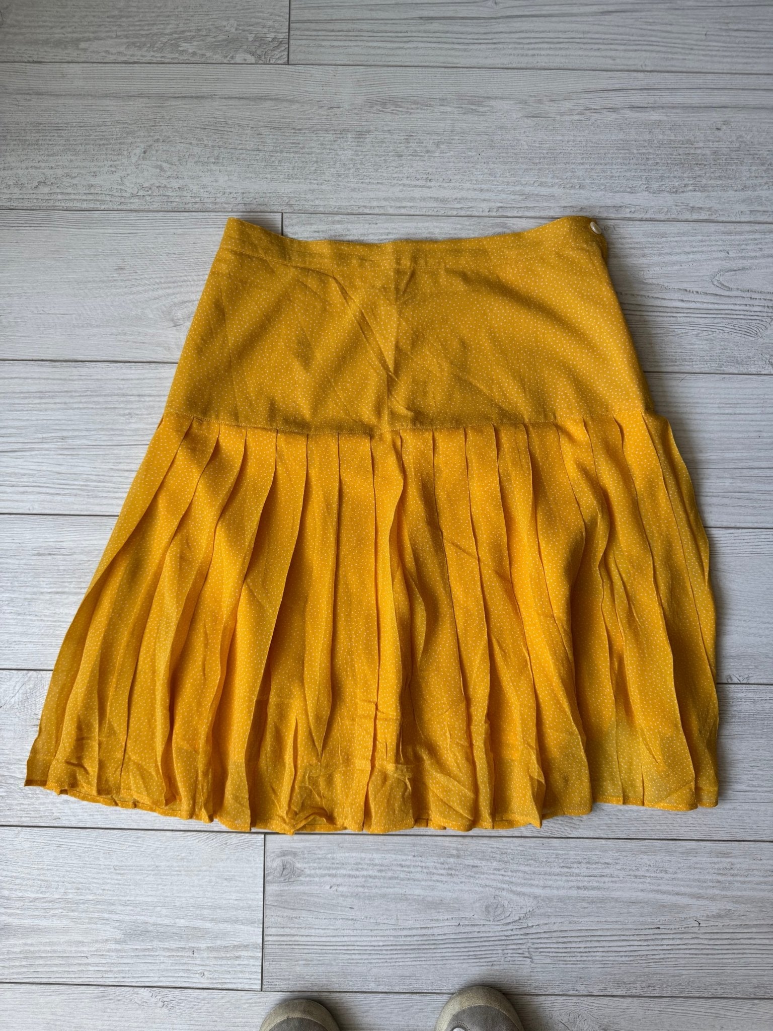 🍋 Fustă Vintage Yellow din Mătase cu Geometric Pattern – IT 44 (S/M Damă) – Made in Italy - anbracaminte