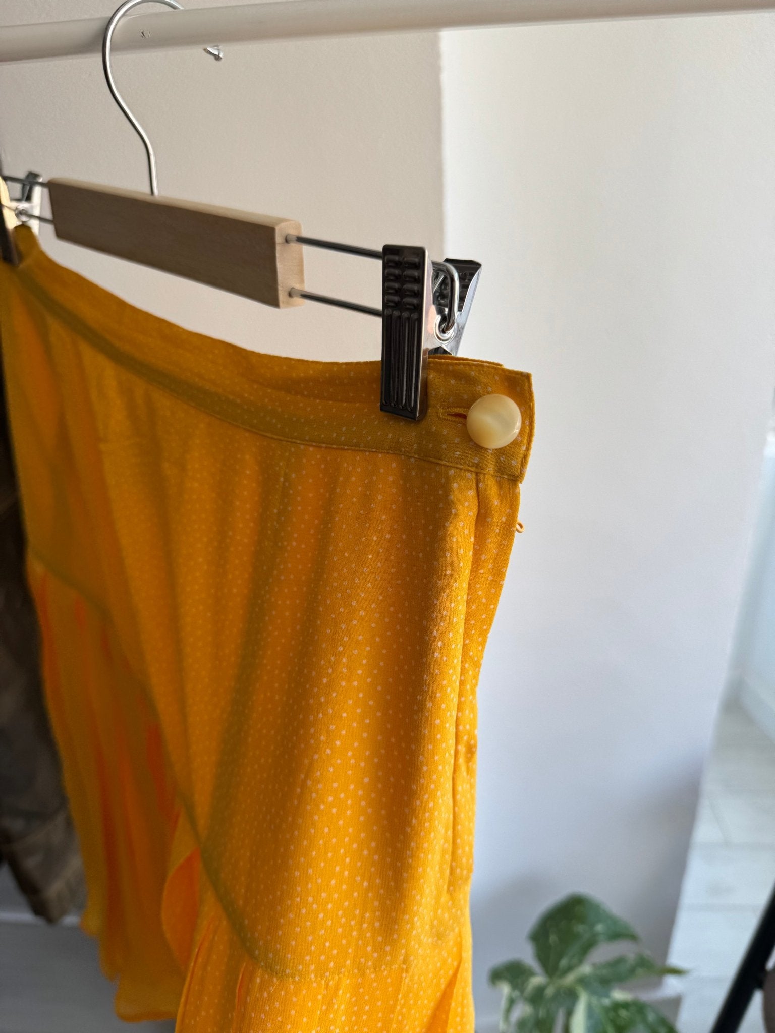 🍋 Fustă Vintage Yellow din Mătase cu Geometric Pattern – IT 44 (S/M Damă) – Made in Italy - anbracaminte