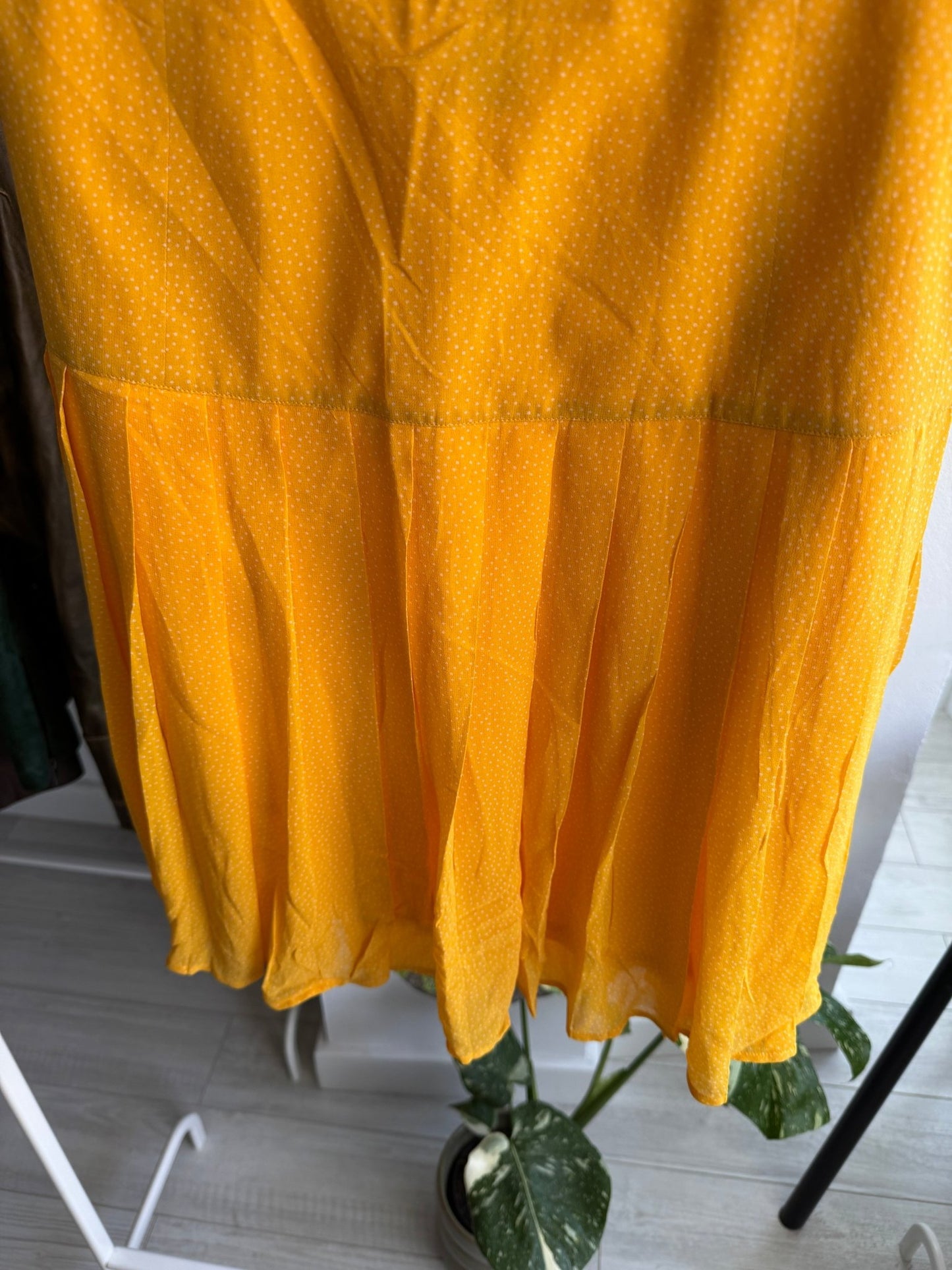 🍋 Fustă Vintage Yellow din Mătase cu Geometric Pattern – IT 44 (S/M Damă) – Made in Italy - anbracaminte