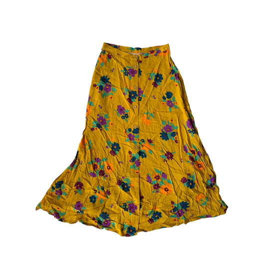 🌼 Fustă Vintage Yellow Floral Printed – XS/S Damă - anbracaminte