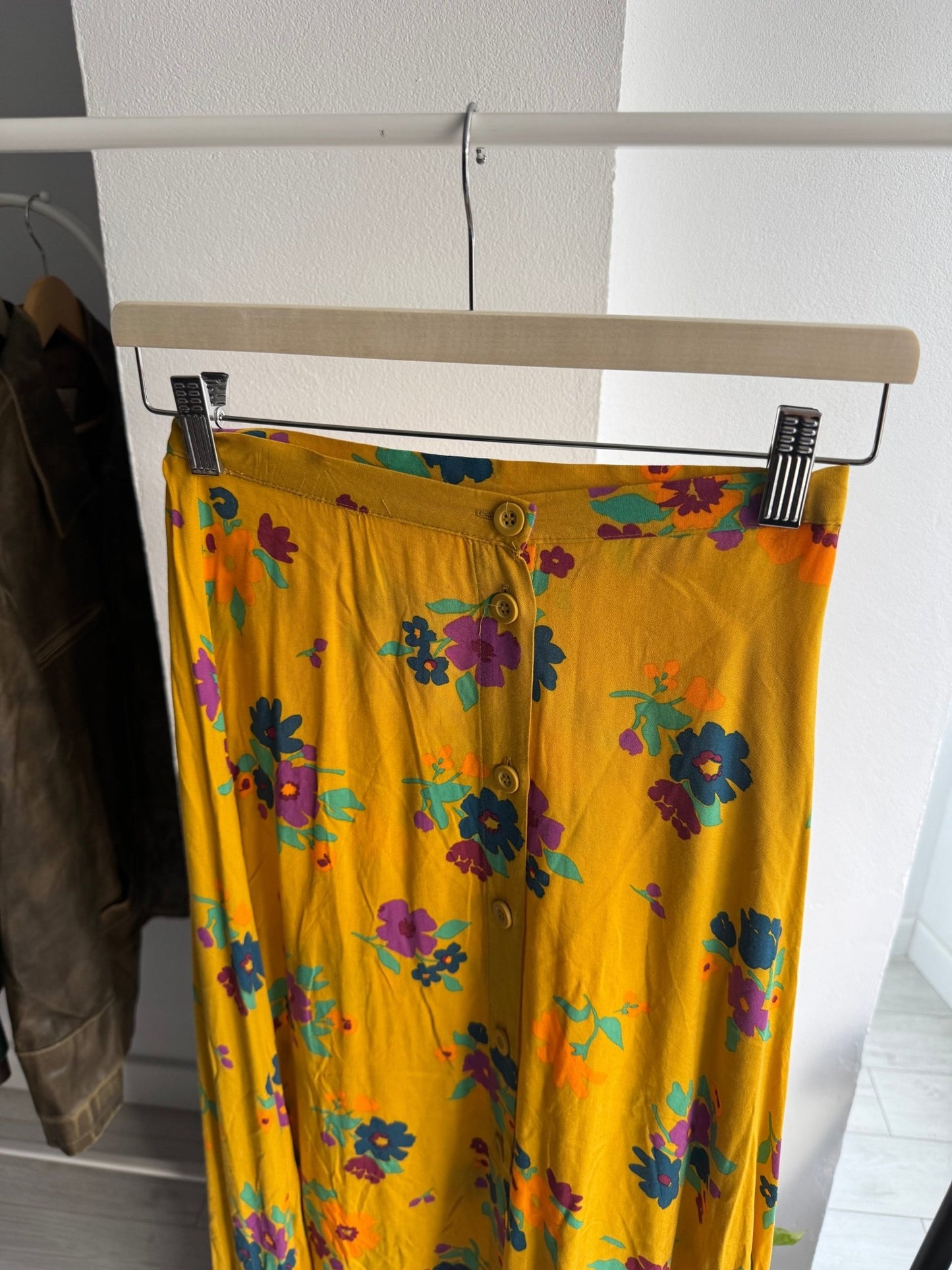 🌼 Fustă Vintage Yellow Floral Printed – XS/S Damă - anbracaminte