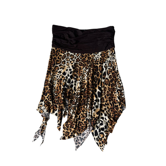 🐆 Fustă Y2K Animal Print cu Volane – S/M Damă - anbracaminte