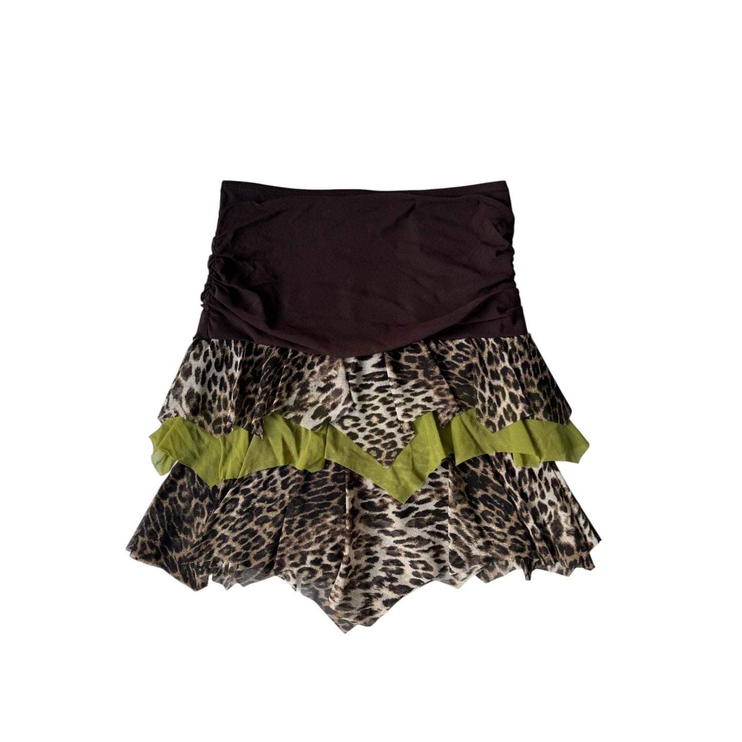 🐆 Fustă Y2K Animal Print cu Volane – XS/S Damă - anbracaminte