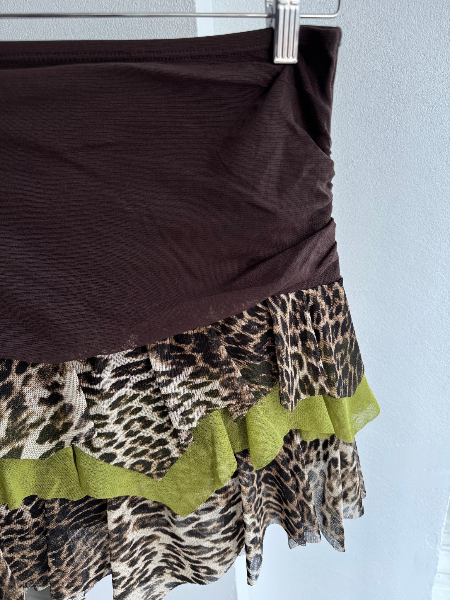🐆 Fustă Y2K Animal Print cu Volane – XS/S Damă - anbracaminte