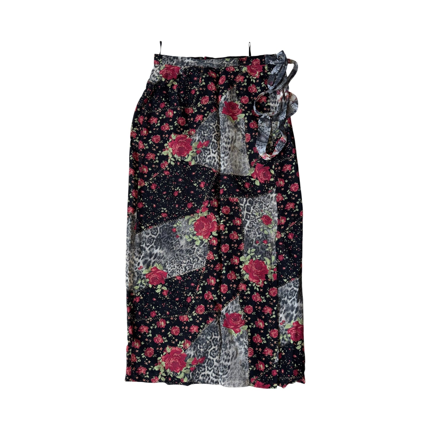 🌹🐆 Fustă Y2K Animal Print & Rose Print – M (38) - anbracaminte