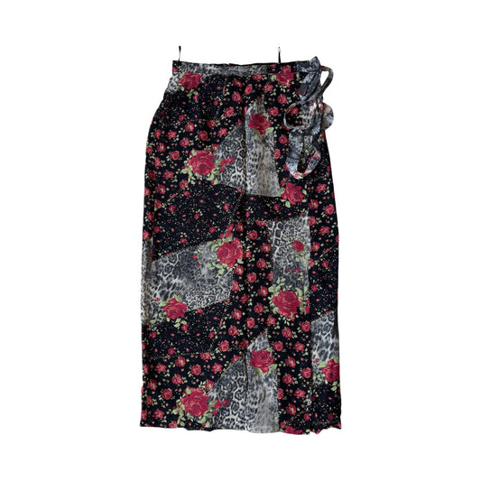 🌹🐆 Fustă Y2K Animal Print & Rose Print – M (38) - anbracaminte