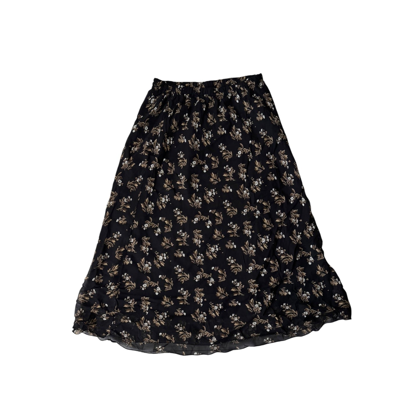 🦢 Fustă Y2K Black Floral – L – Made in Italy - anbracaminte