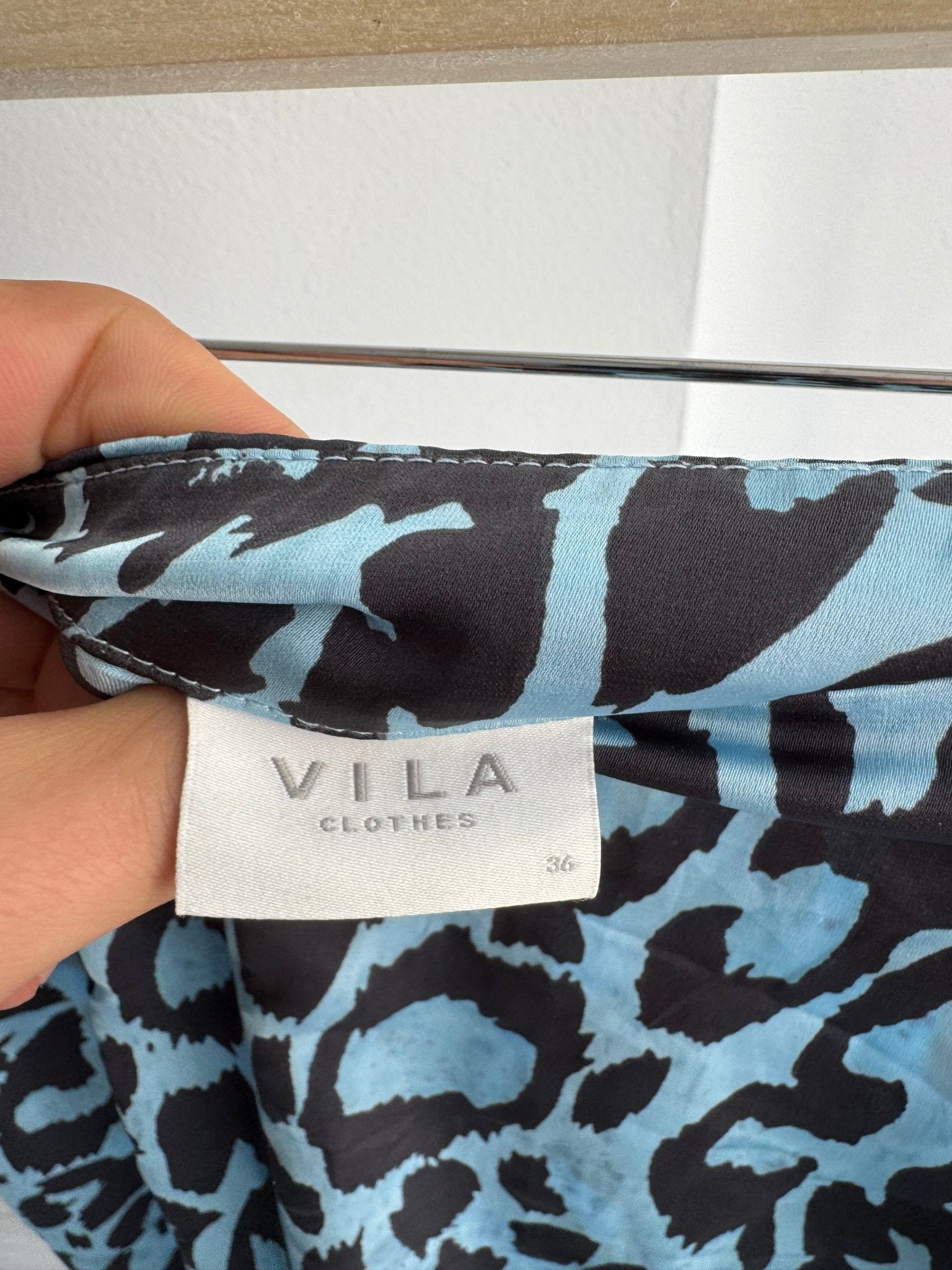 🐆 Fustă Y2K cu Animal Print Albastru – S (36) - anbracaminte