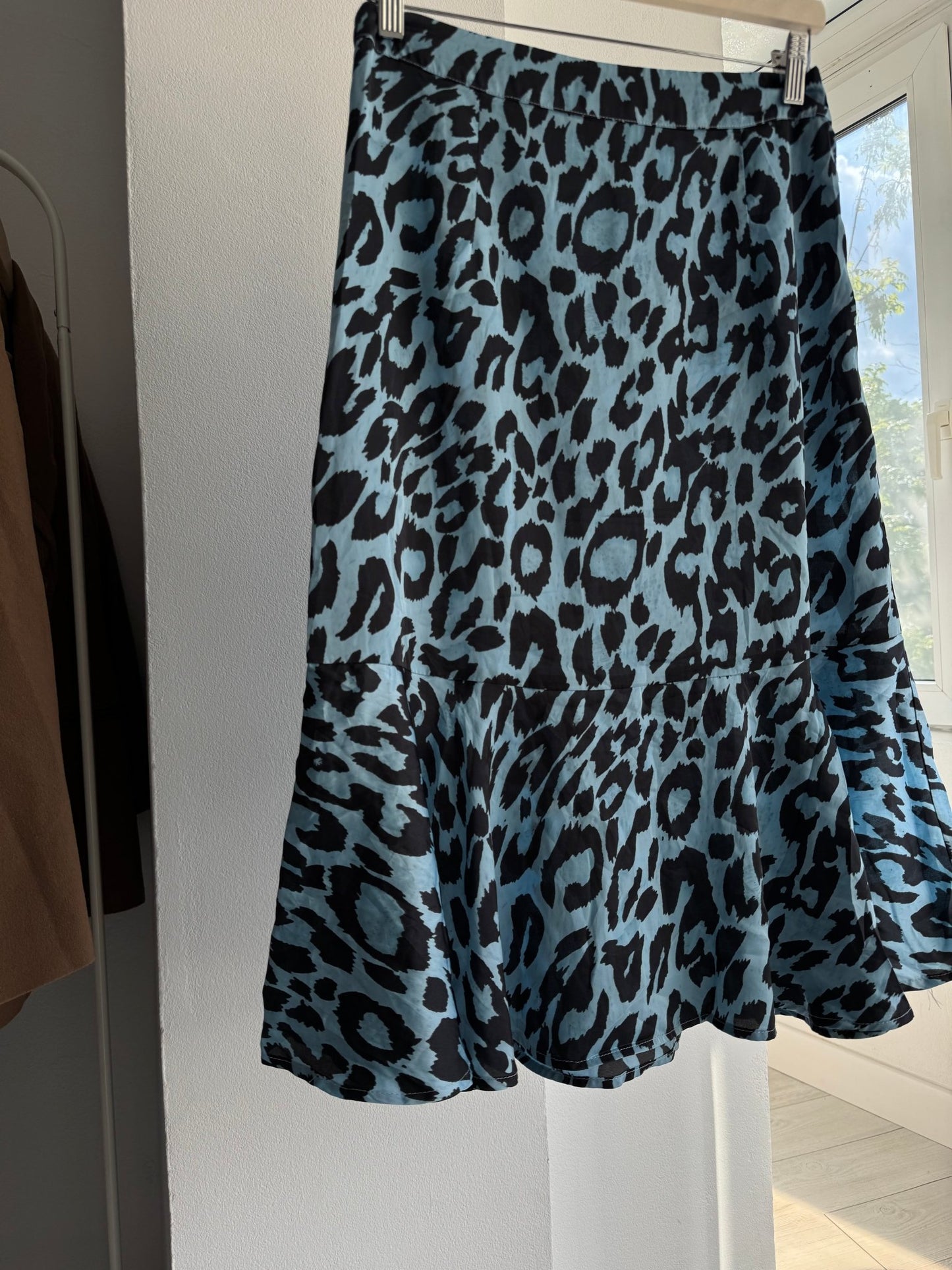 🐆 Fustă Y2K cu Animal Print Albastru – S (36) - anbracaminte
