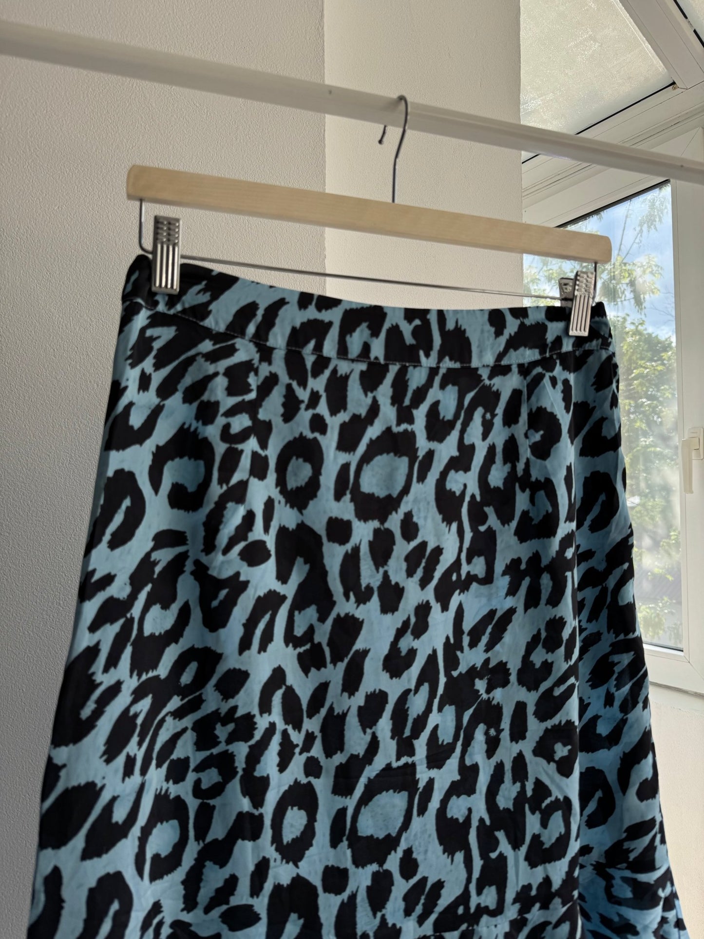 🐆 Fustă Y2K cu Animal Print Albastru – S (36) - anbracaminte
