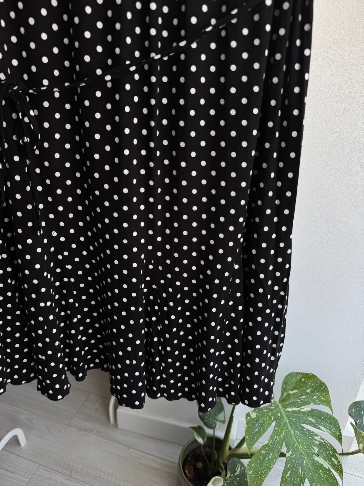 ☀️ Fustă Y2K cu Print Polka Dot și Fundiță – L Damă - anbracaminte