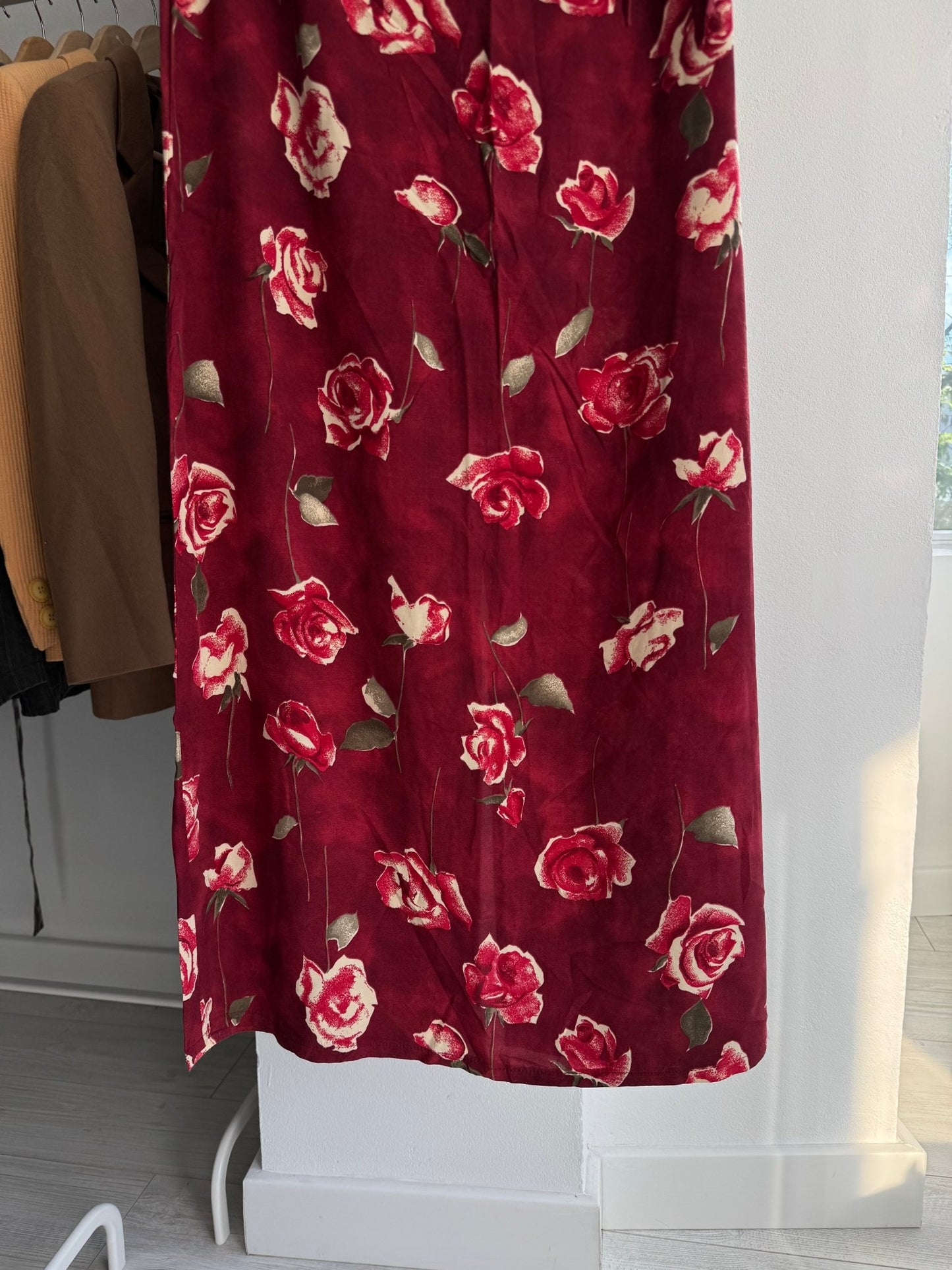 🌹 Fustă Y2K cu Print Trandafiri – S (36) - anbracaminte