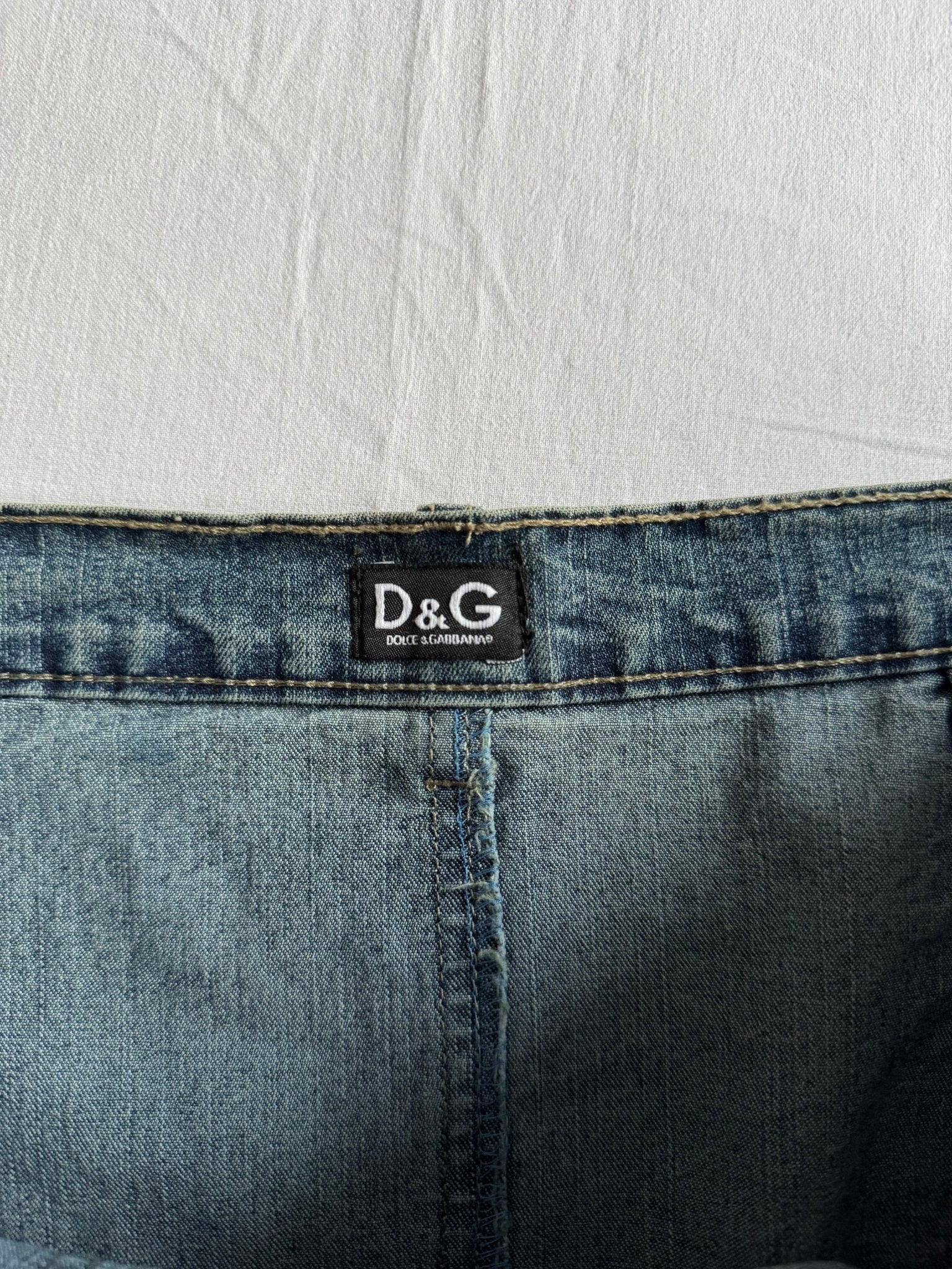 🧵 Fustă Y2K Dolce & Gabbana Denim / Rhinestones (Mărime US 28 - IT 42 / M) - anbracaminte