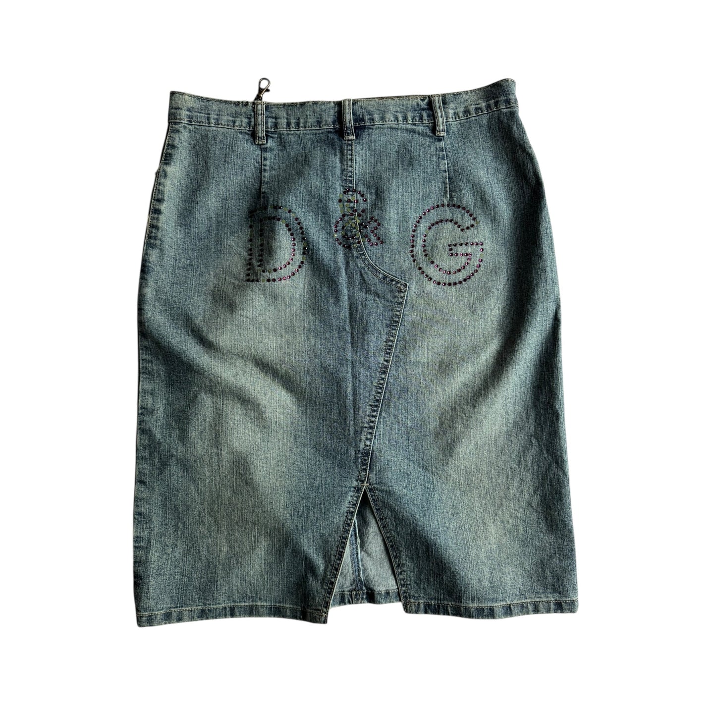 🧵 Fustă Y2K Dolce & Gabbana Denim / Rhinestones (Mărime US 28 - IT 42 / M) - anbracaminte