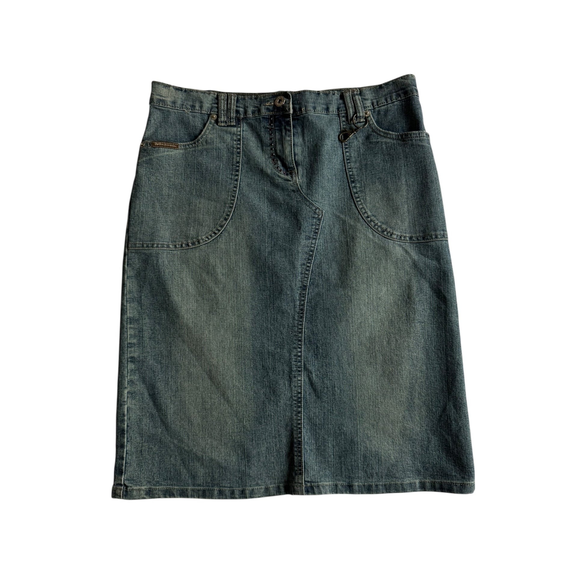 🧵 Fustă Y2K Dolce & Gabbana Denim / Rhinestones (Mărime US 28 - IT 42 / M) - anbracaminte