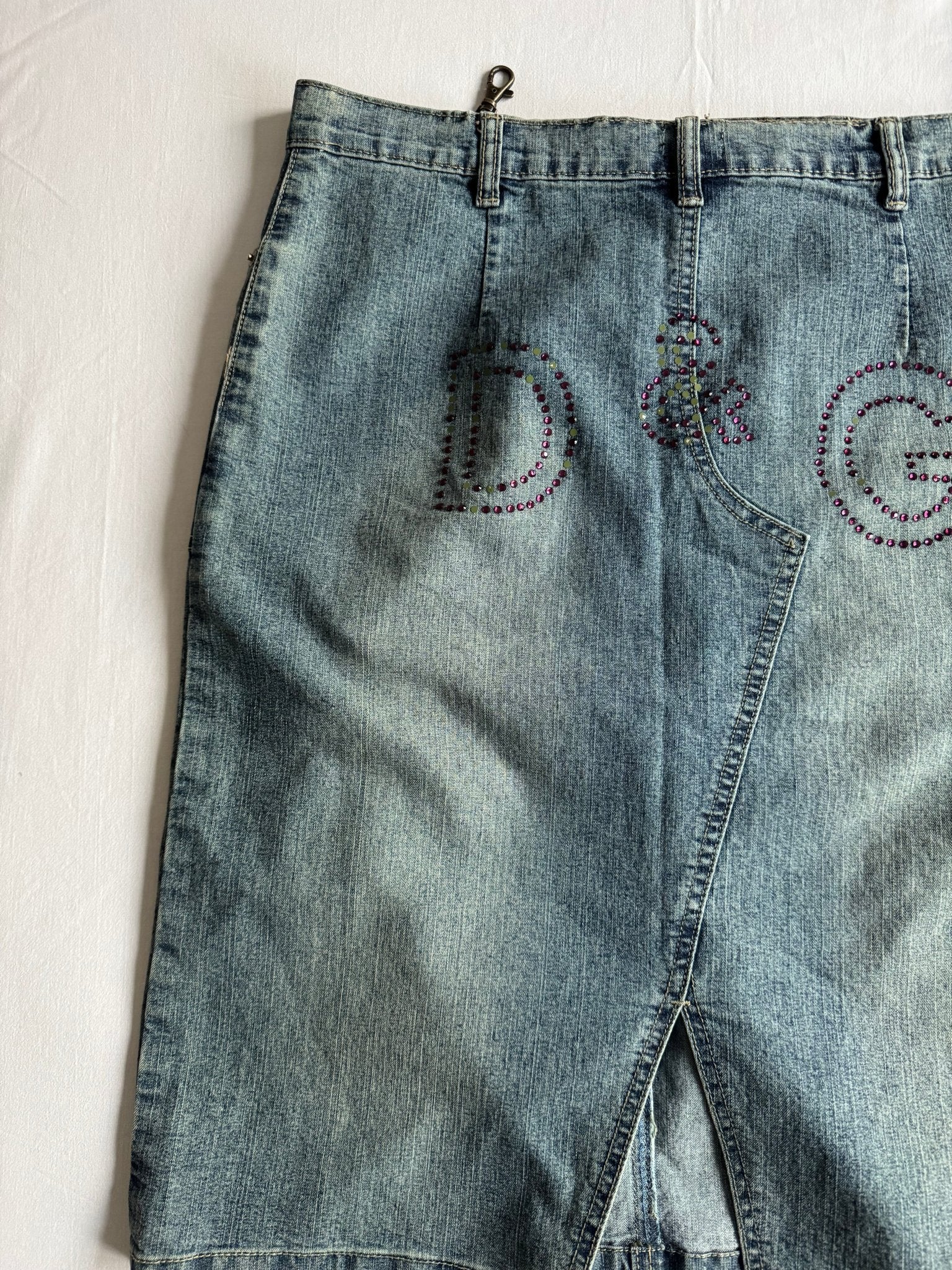 🧵 Fustă Y2K Dolce & Gabbana Denim / Rhinestones (Mărime US 28 - IT 42 / M) - anbracaminte