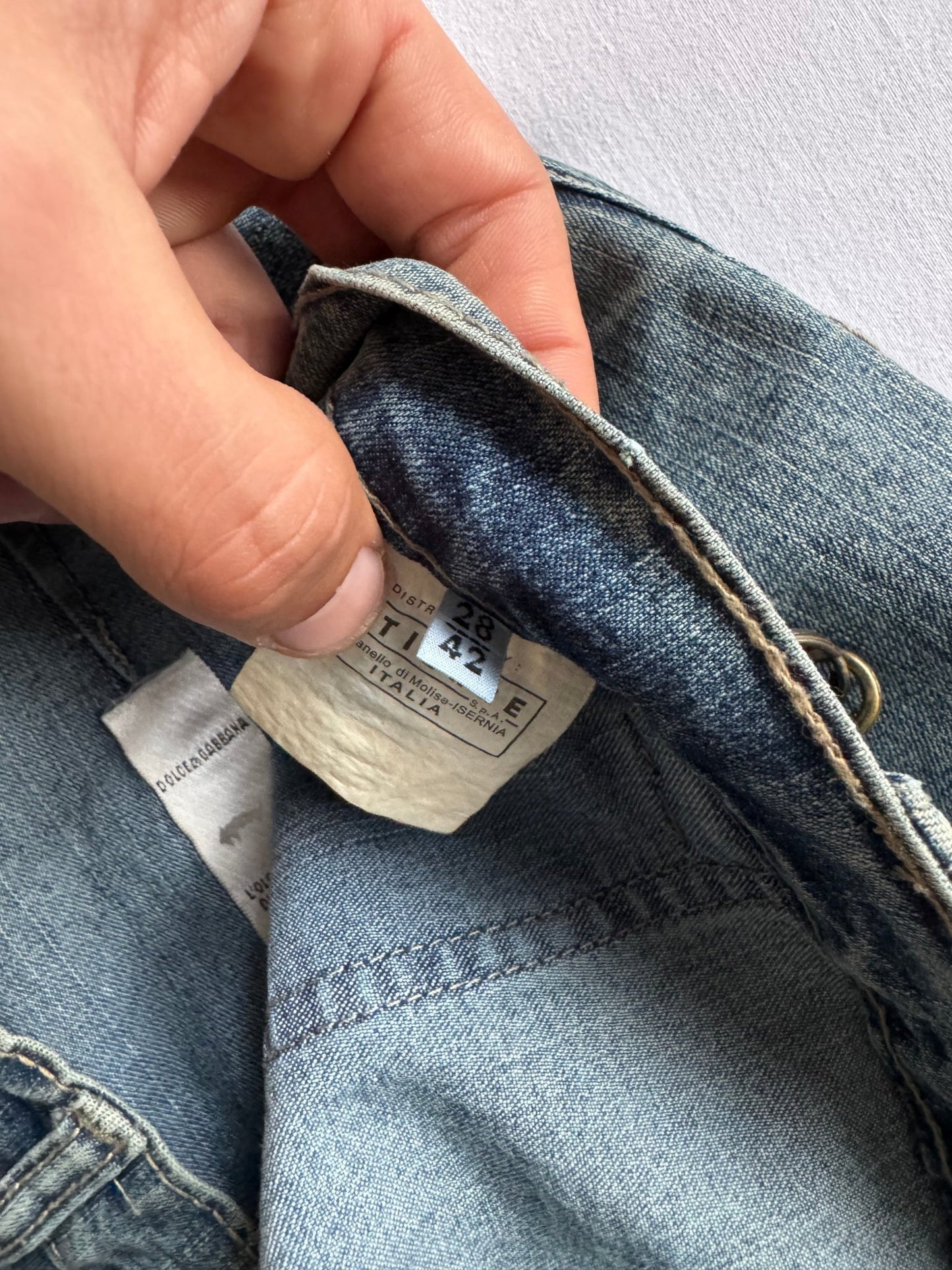 🧵 Fustă Y2K Dolce & Gabbana Denim / Rhinestones (Mărime US 28 - IT 42 / M) - anbracaminte
