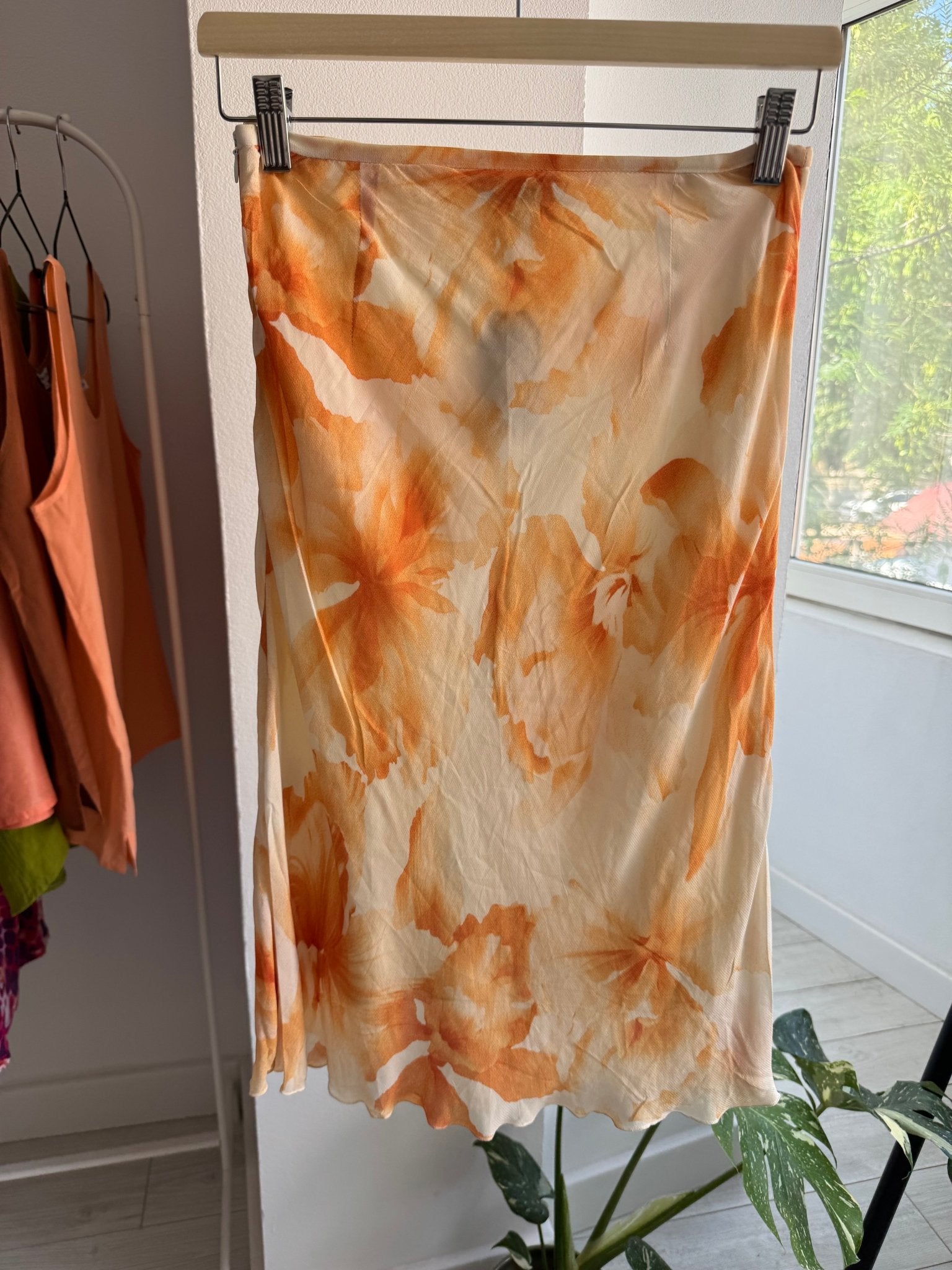 ☀️ Fustă Y2K Floral Printed Mesh – EU 34 (XS Damă) - anbracaminte