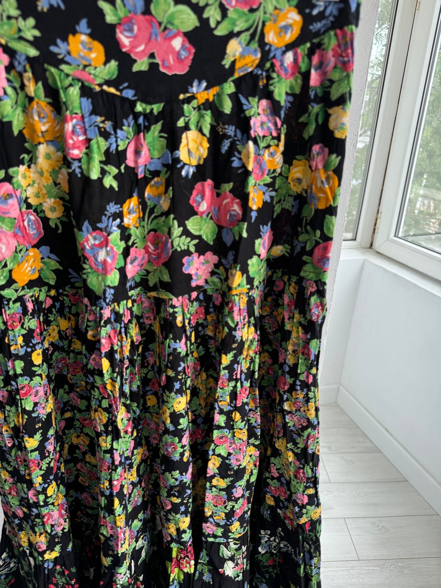 🌸 Fustă Y2K Floral – Vâscoză – EU 36 (S) - anbracaminte