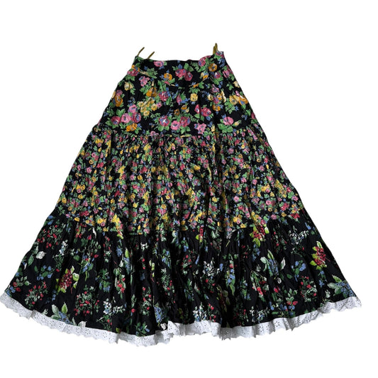 🌸 Fustă Y2K Floral – Vâscoză – EU 36 (S) - anbracaminte