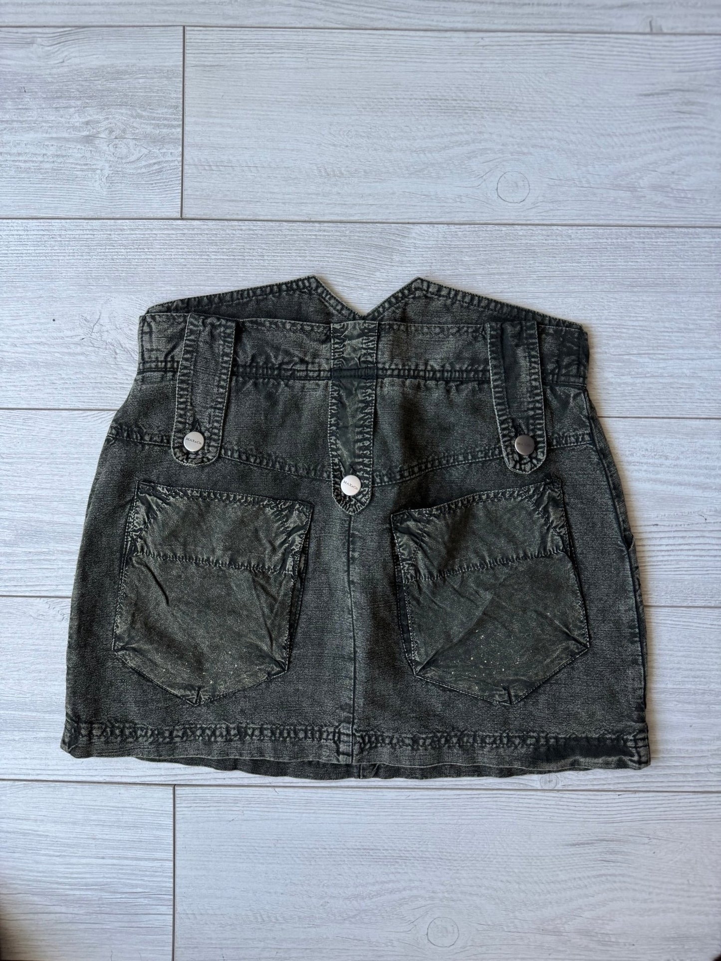🪖 Fustă Y2K Max & Co din Bumbac și In – Verde Închis Washed – Mărime XS - anbracaminte
