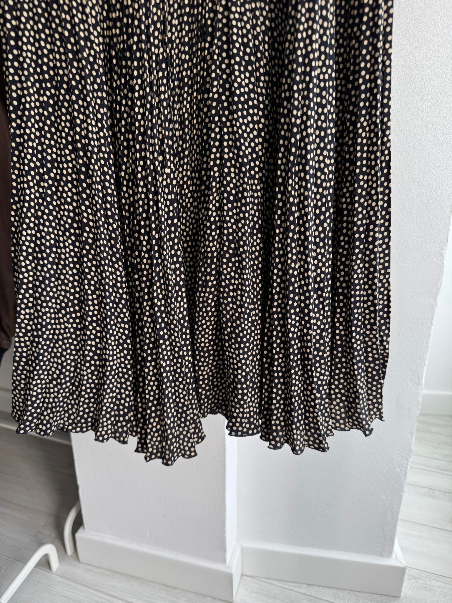 ⛵️ Fustă Y2K Navy Polka Dot Silk Blend – IT 44 (M) – Made in Italy - anbracaminte