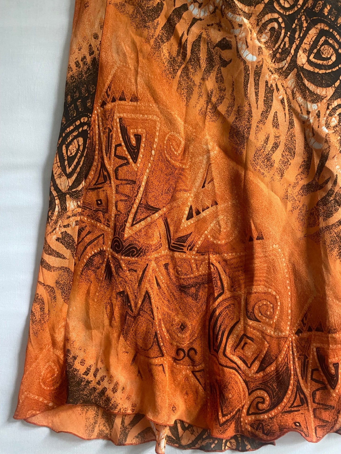 Fustă Y2K Portocalie cu Imprimeu – Mărime M 🍊🧡 - anbracaminte