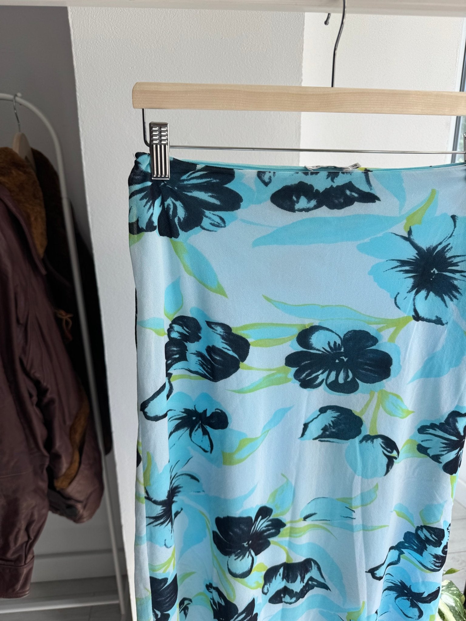 🌸 Fustă Y2K Printed Mesh – EU 38 (M Damă) - anbracaminte
