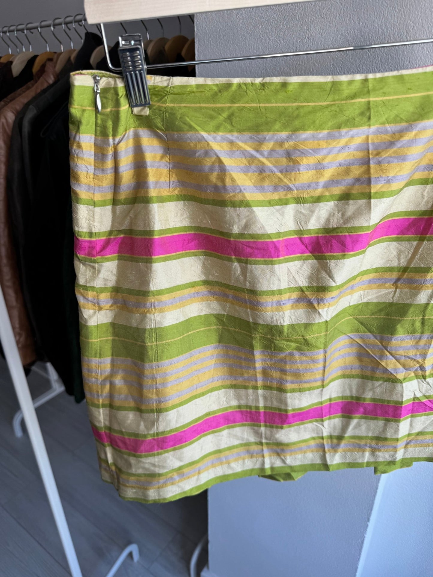 ☀️ Fustă Y2K Printed Mini din Mătase – IT 42 (S Damă) – Made in Italy - anbracaminte