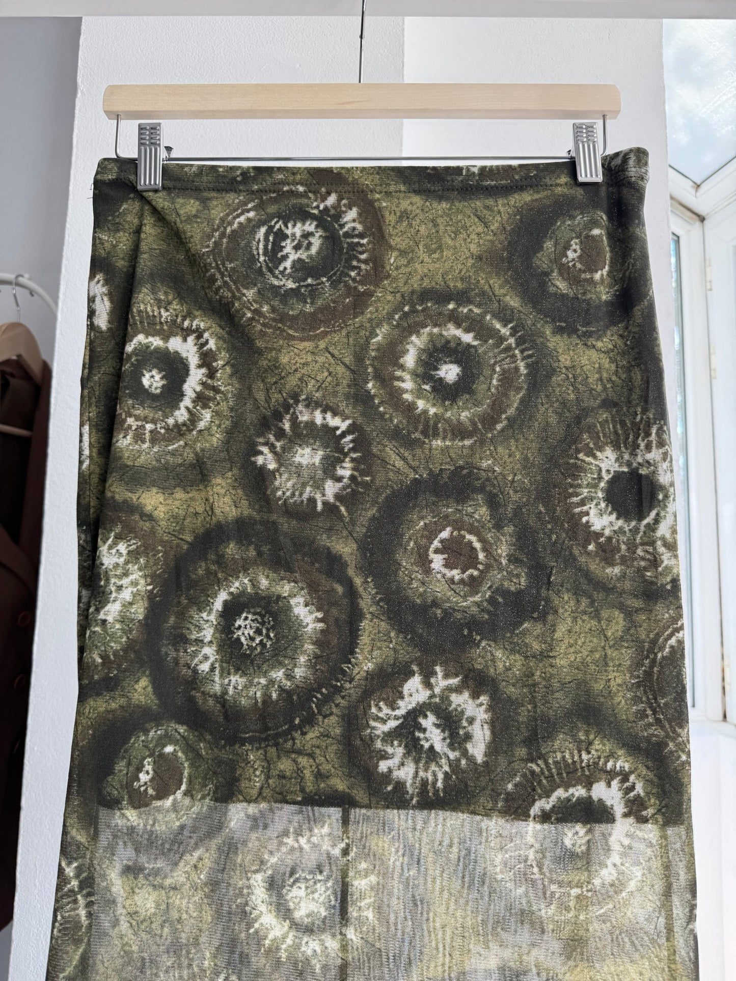 💚 Fustă Y2K Verde cu Print – Made in UK – M - anbracaminte