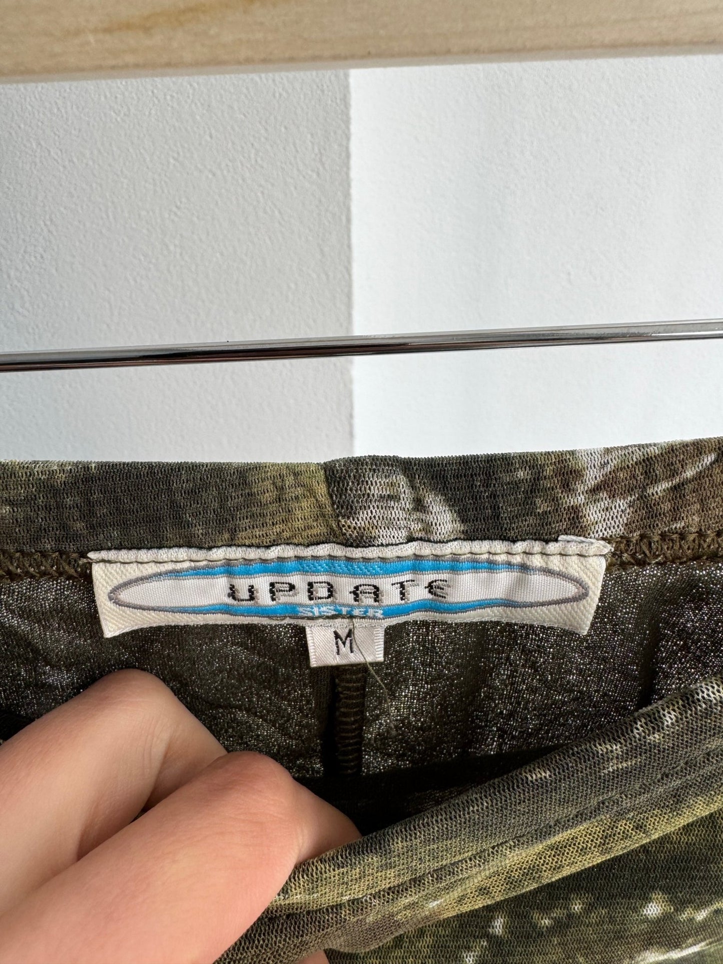 💚 Fustă Y2K Verde cu Print – Made in UK – M - anbracaminte