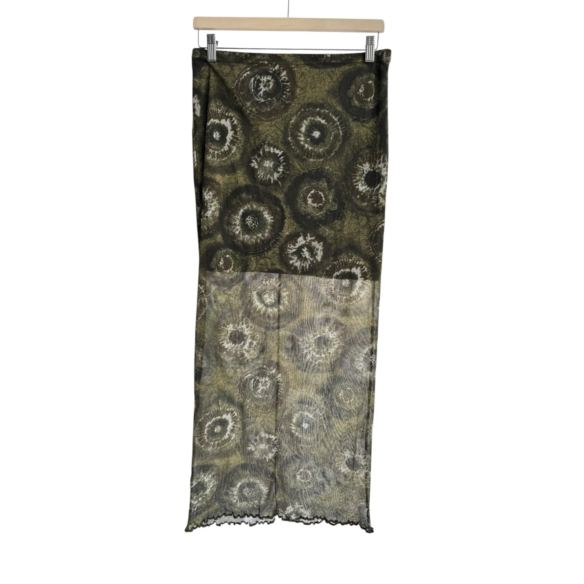 💚 Fustă Y2K Verde cu Print – Made in UK – M - anbracaminte