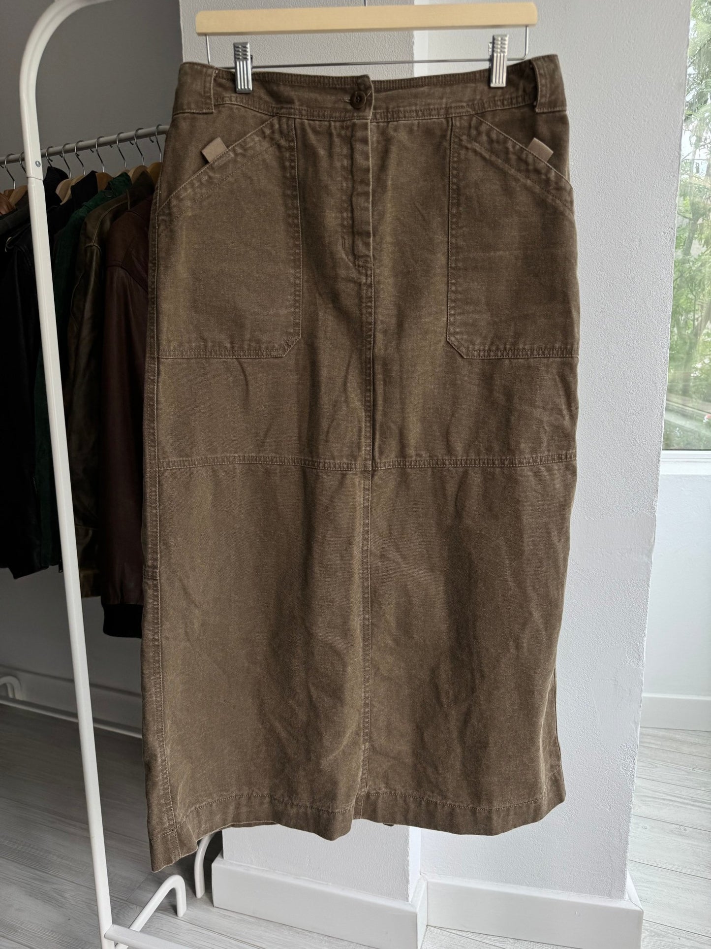 🪖 Fustă Y2K Weekend Max Mara Military Inspired – Heavy Cotton – IT 40 (L) - anbracaminte