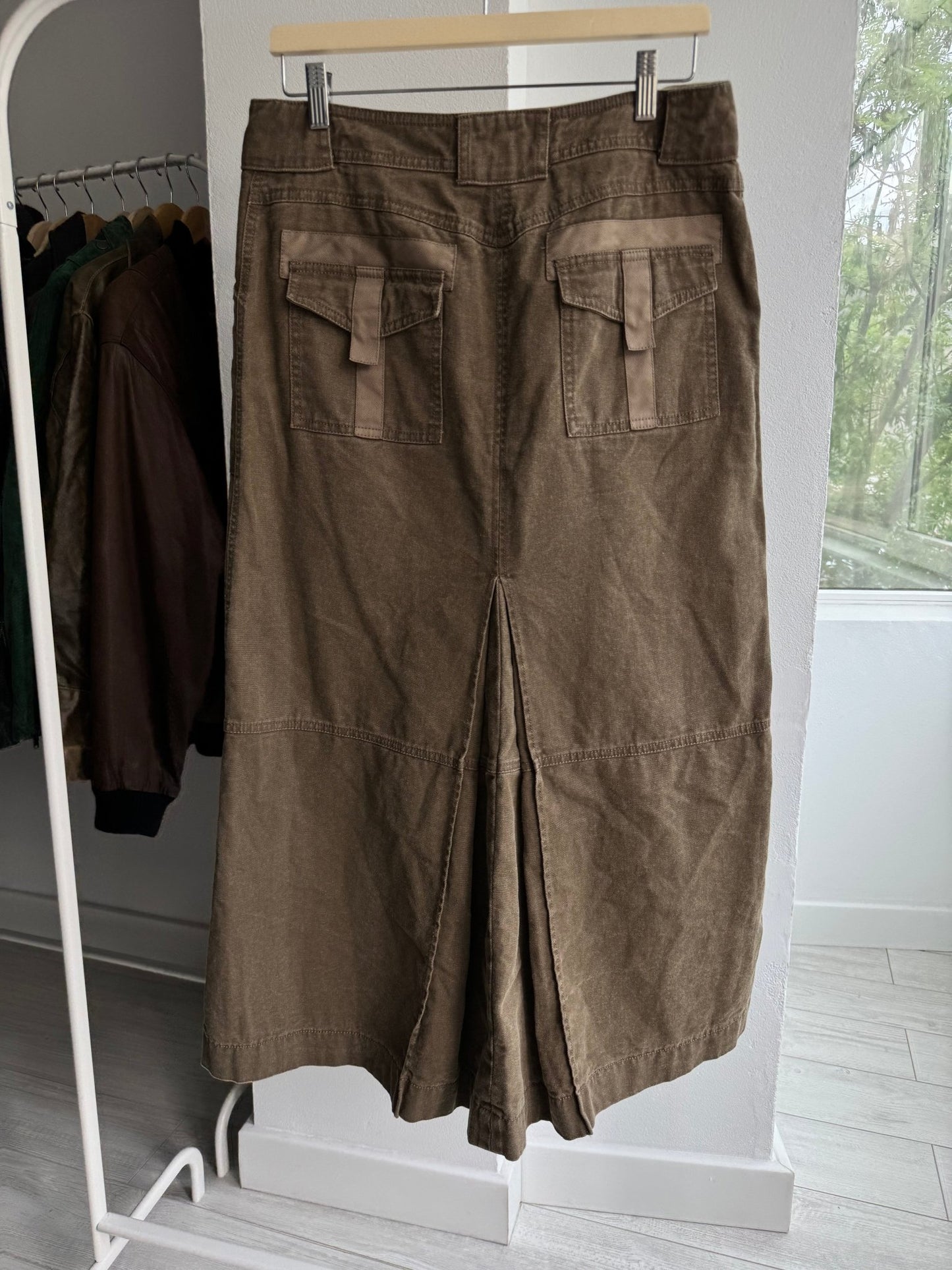 🪖 Fustă Y2K Weekend Max Mara Military Inspired – Heavy Cotton – IT 40 (L) - anbracaminte