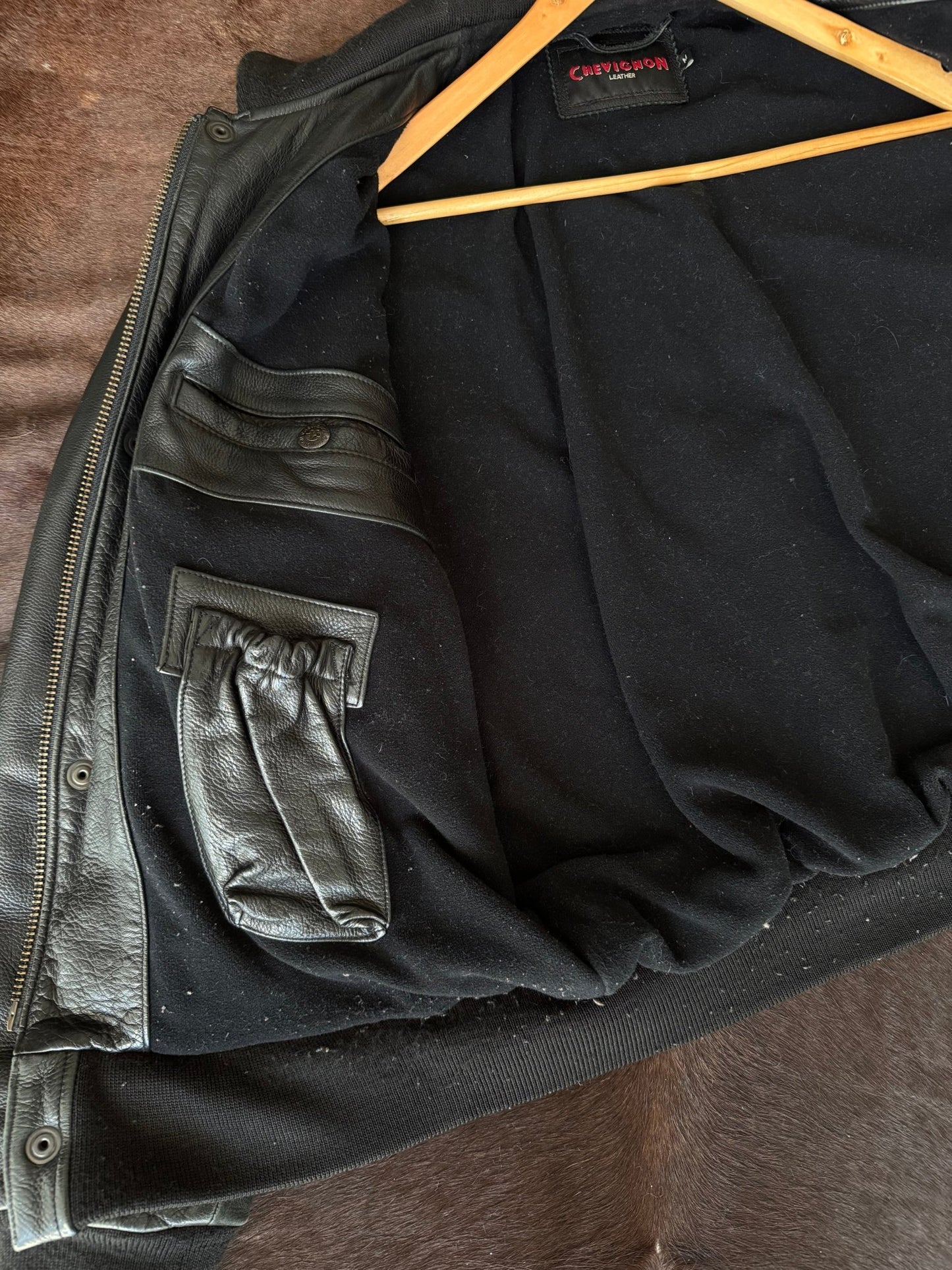 ✈️ Geacă Bomber Vintage Chevignon din Piele de Vacă – M - anbracaminte