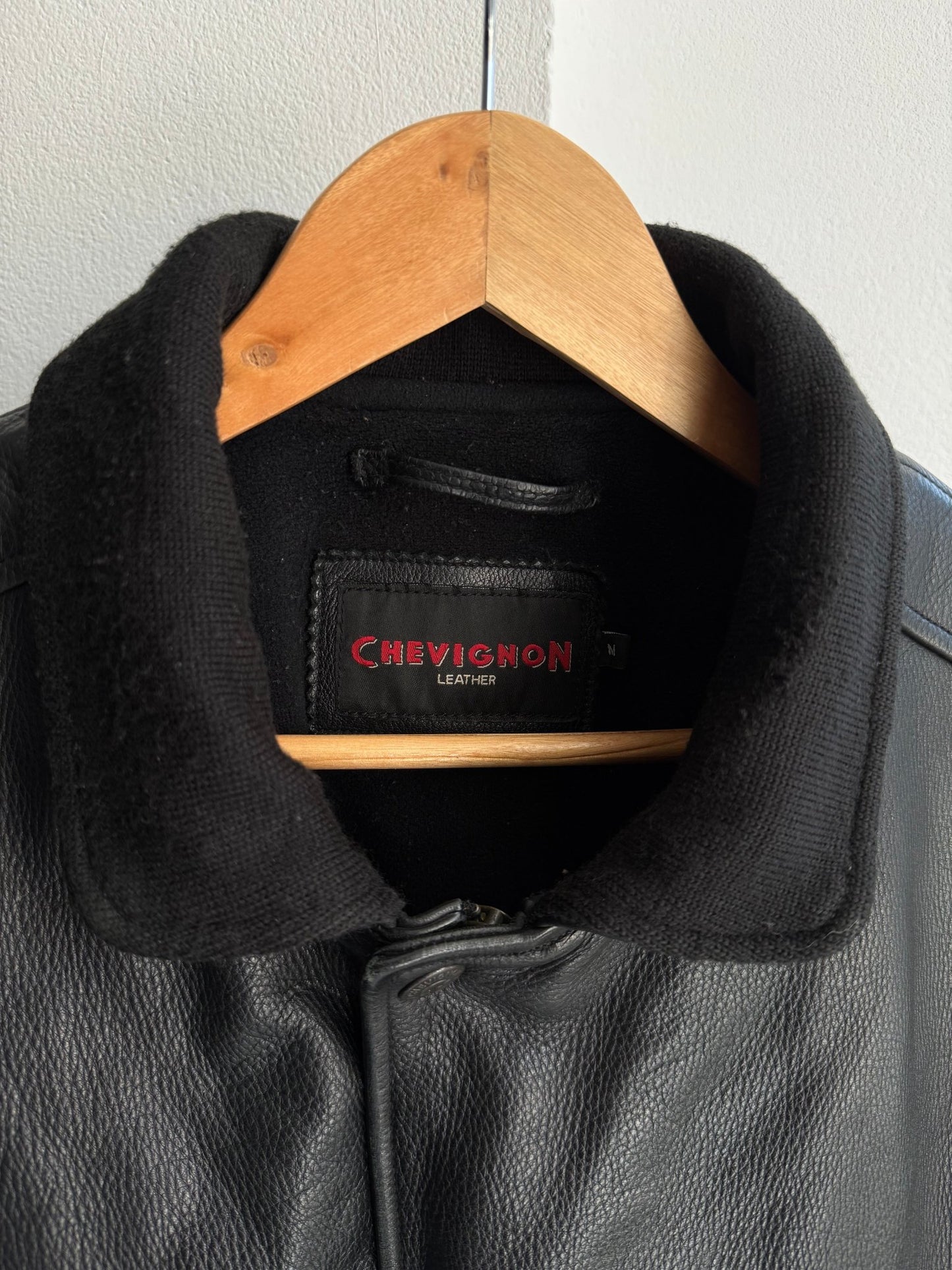 ✈️ Geacă Bomber Vintage Chevignon din Piele de Vacă – M - anbracaminte