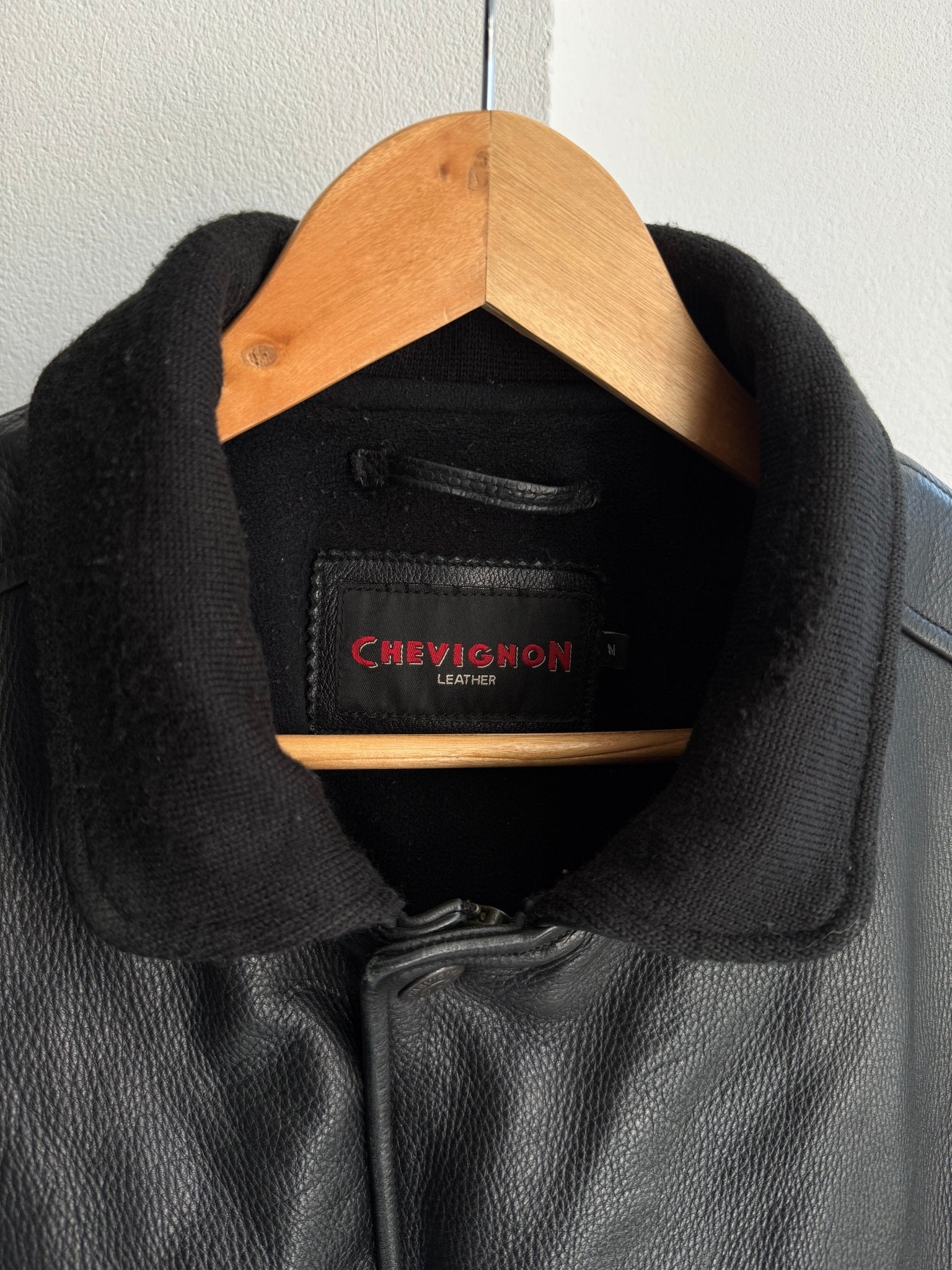 ✈️ Geacă Bomber Vintage Chevignon din Piele de Vacă – M - anbracaminte