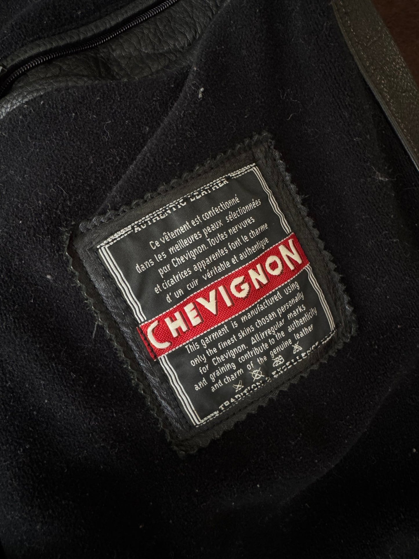 ✈️ Geacă Bomber Vintage Chevignon din Piele de Vacă – M - anbracaminte