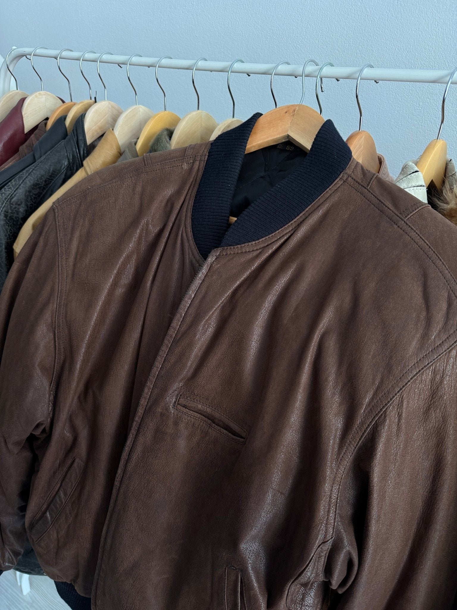 🤎 Geacă Bomber Vintage din Piele Maro – L/XL (52) - anbracaminte
