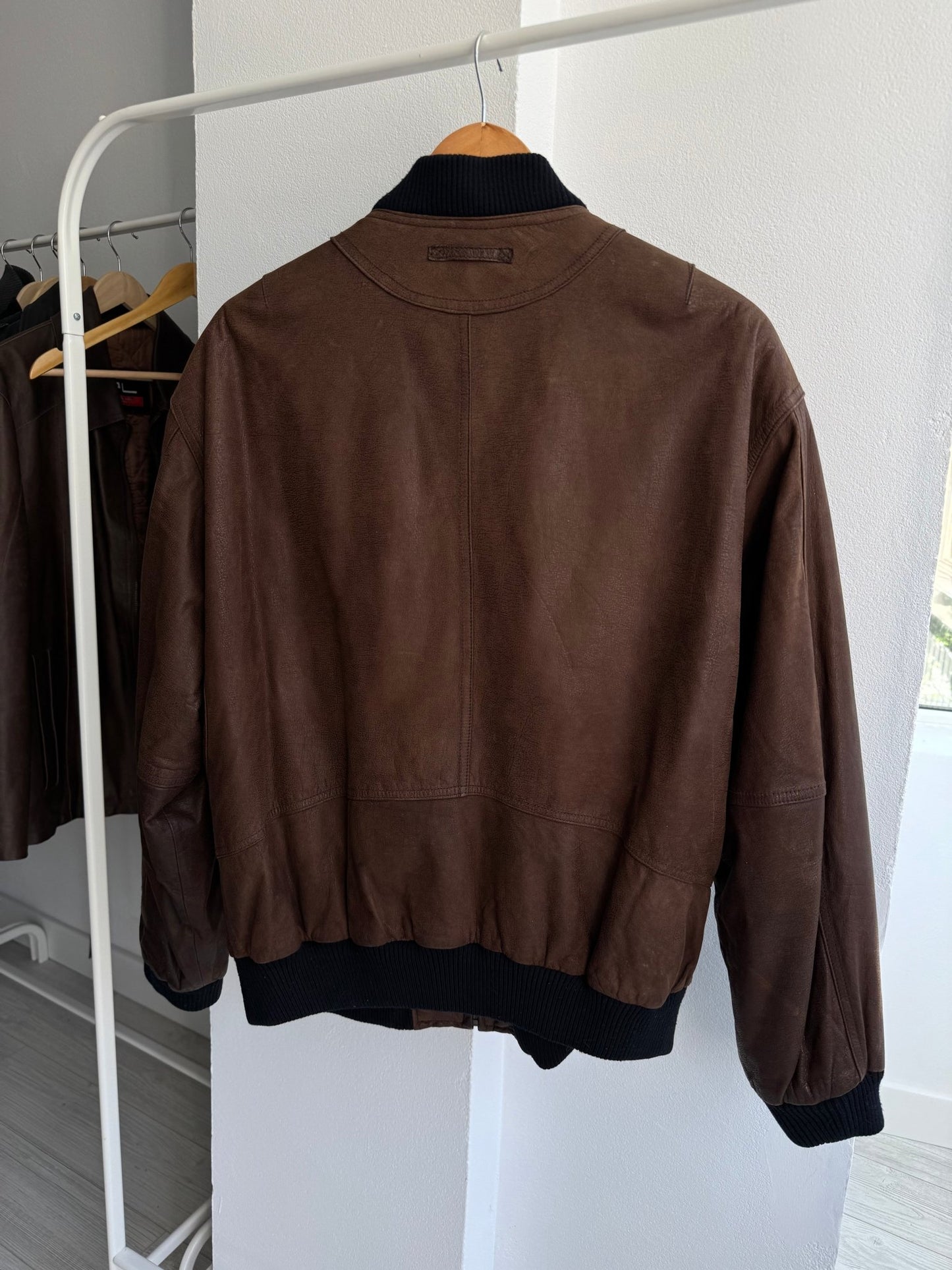 🤎 Geacă Bomber Vintage din Piele Maro – L/XL (52) - anbracaminte