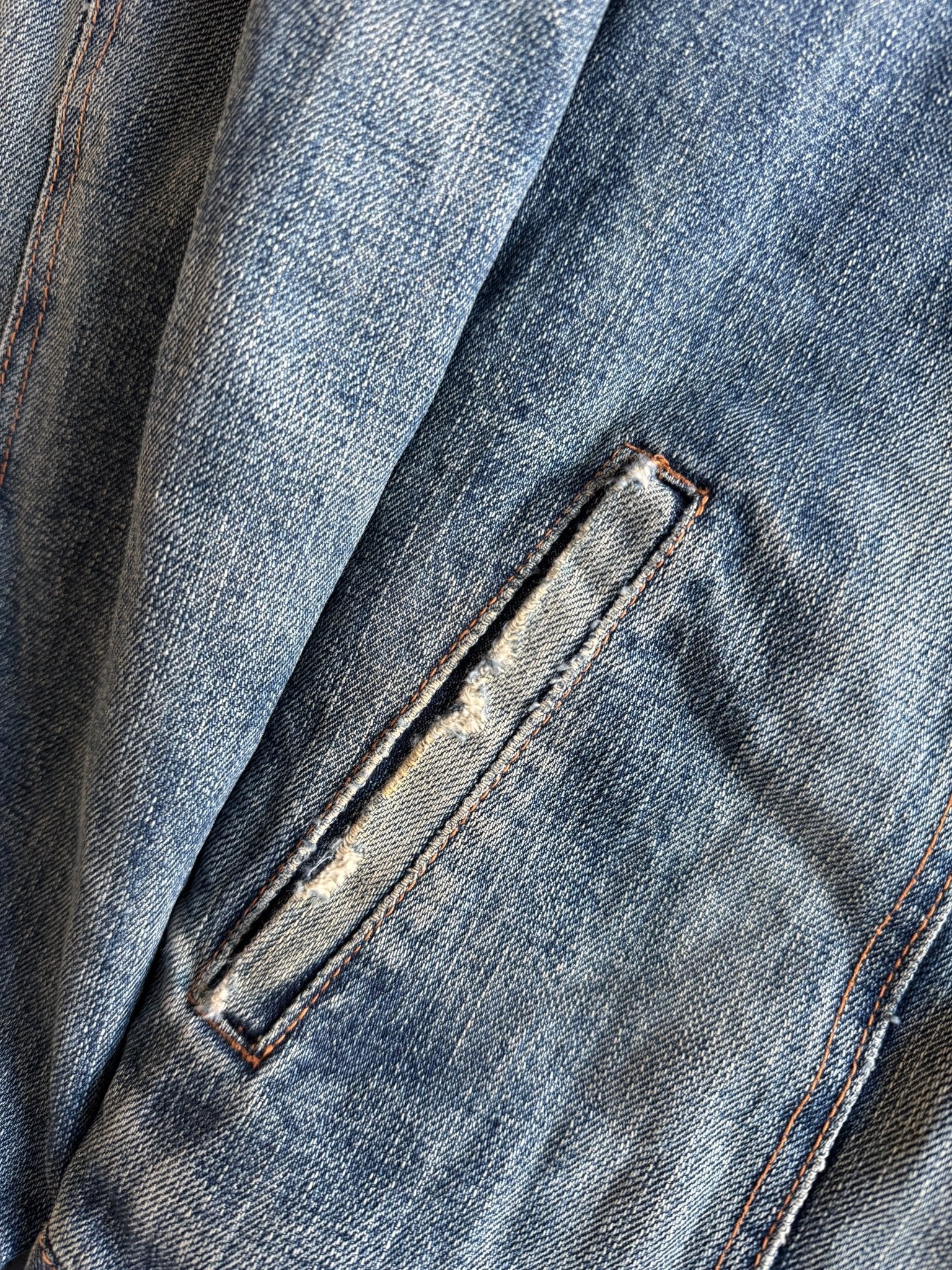 👖 Geacă Denim Vintage Distressed cu Căptușeală Sherpa – XL - anbracaminte