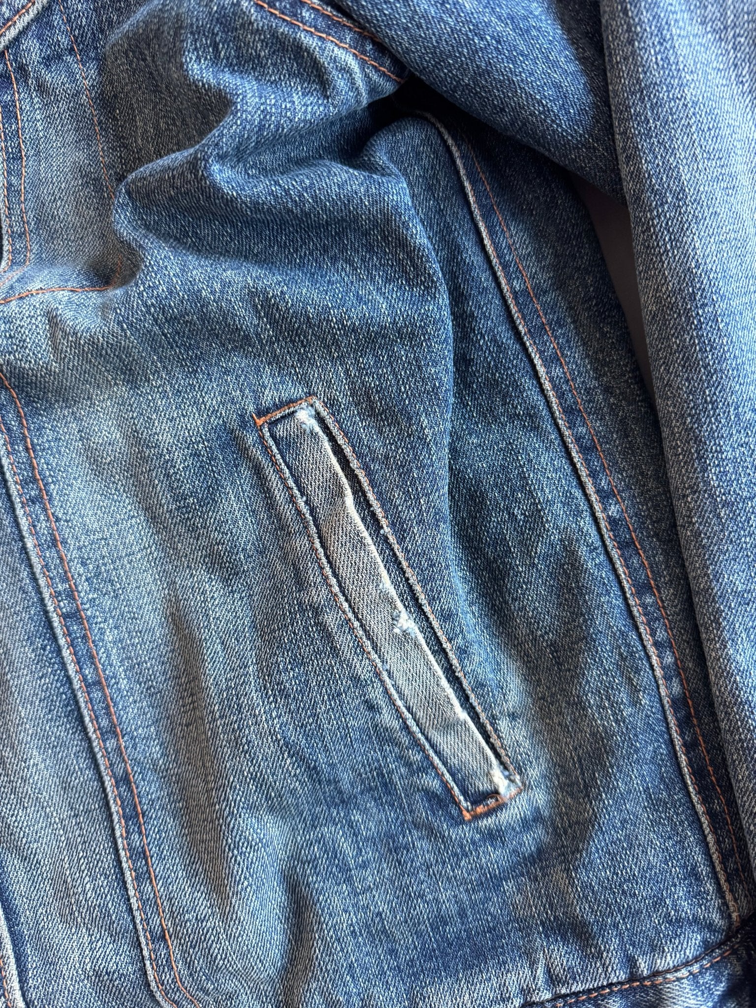 👖 Geacă Denim Vintage Distressed cu Căptușeală Sherpa – XL - anbracaminte