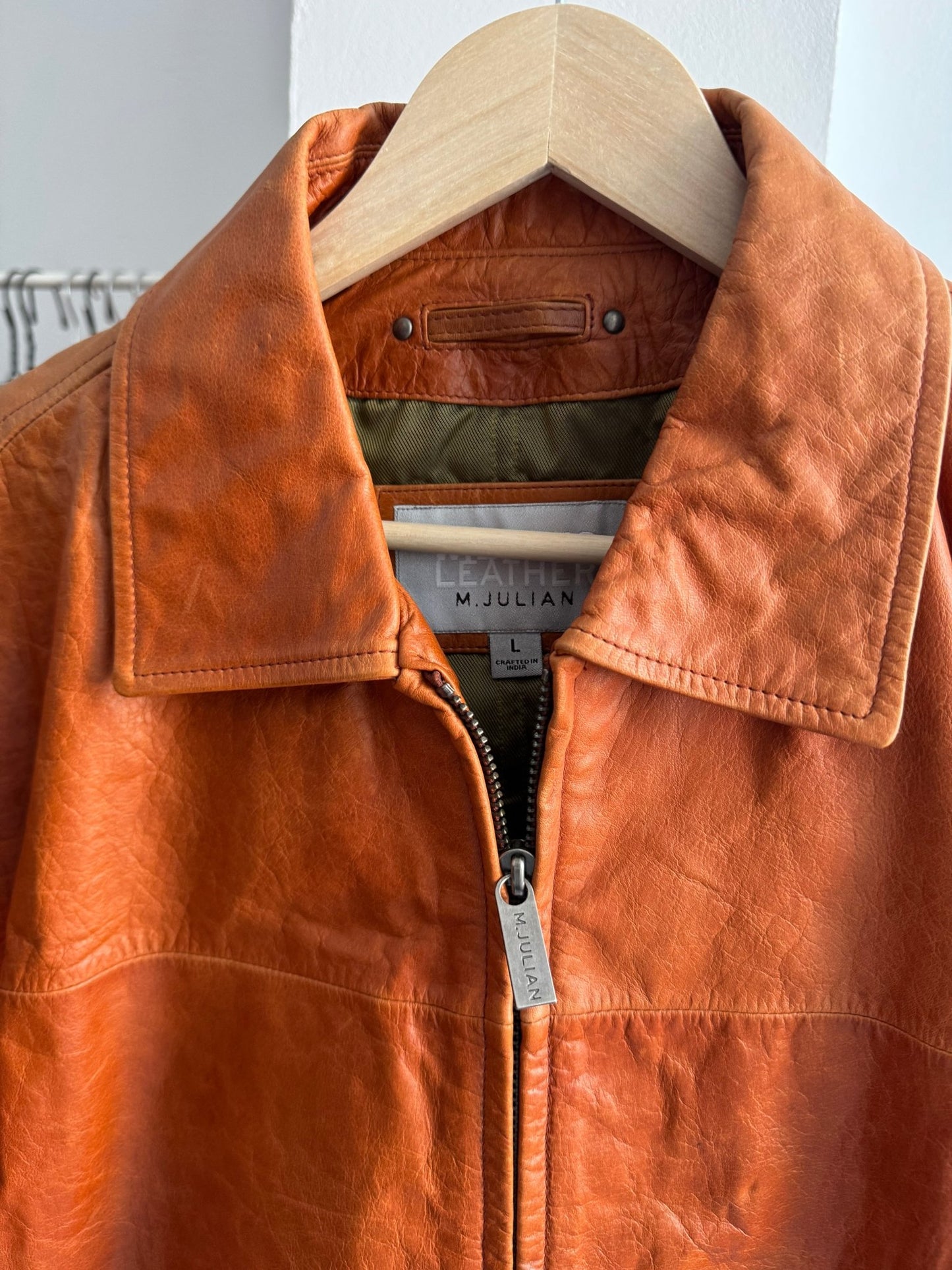Geacă din piele Vintage Wilson’s Leather cu patină naturală – L Bărbați - anbracaminte